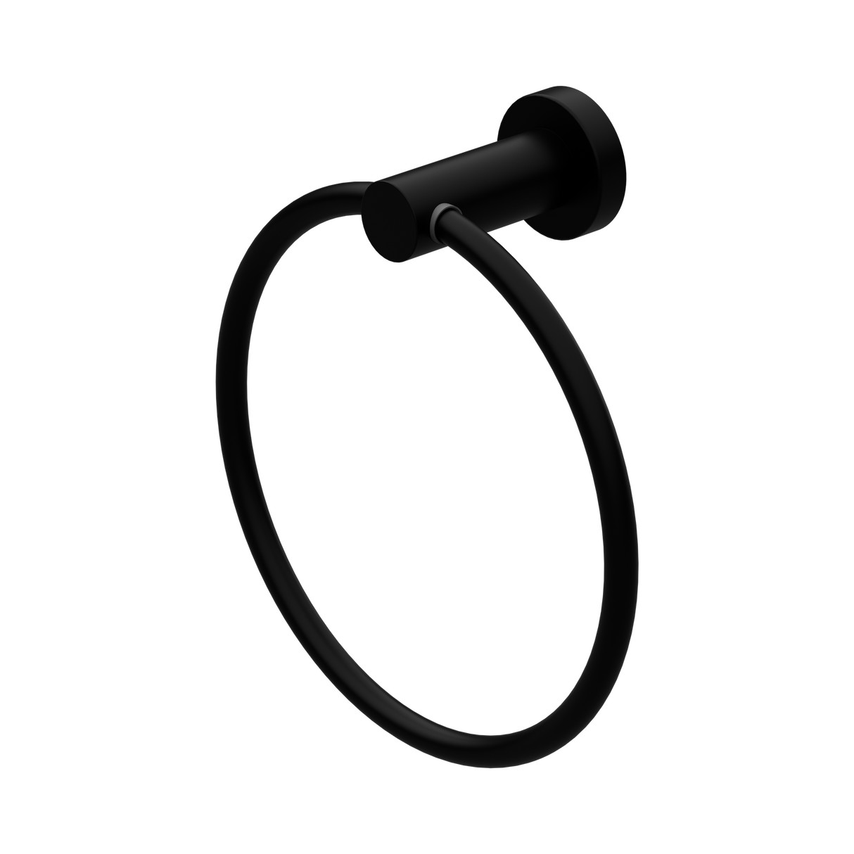 An image of Nero Tapware Mecca Hand Towel Ring Matte Black