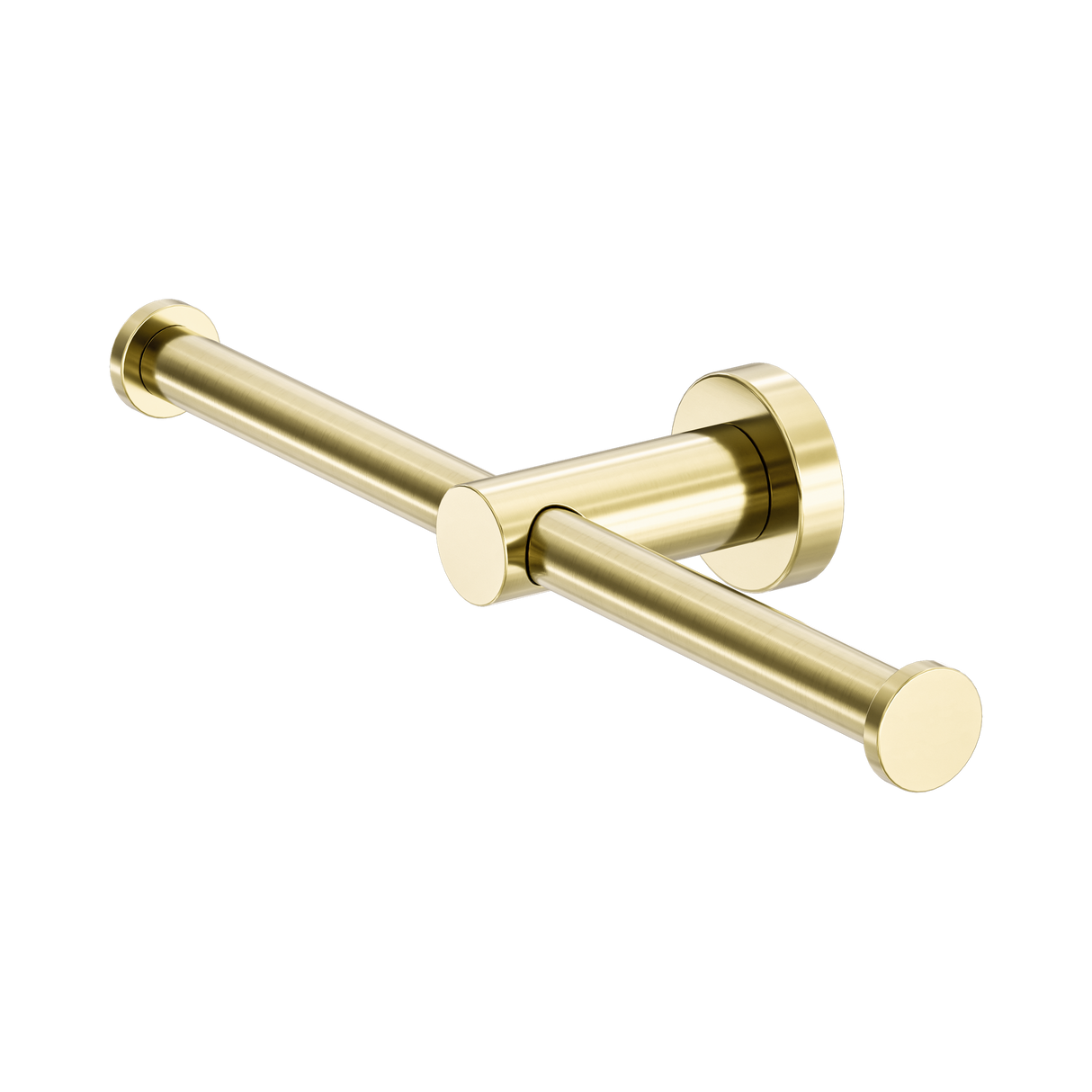 An image of Nero Tapware Mecca Double Toilet Roll Holder Brushed Gold