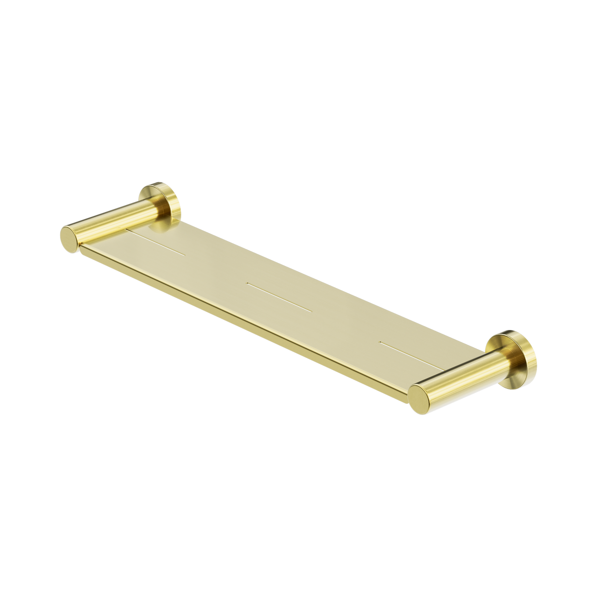 An image of Nero Tapware Mecca Metal Shower Shelf Brushed Gold
