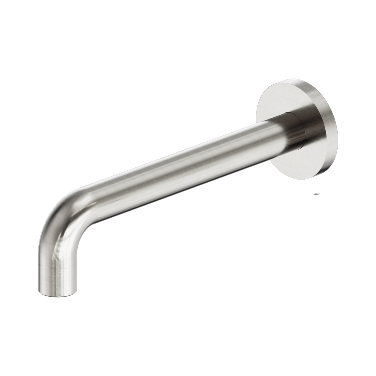 An image of Nero Tapware X Plus Wall Basin Set Spout Only 215mm Brushed Nickel