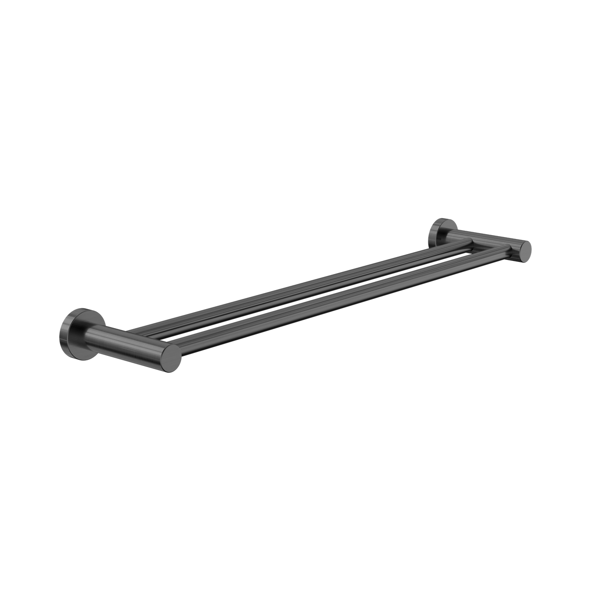 An image of Nero Tapware Dolce II Double Towel Rail 600mm Gun Metal