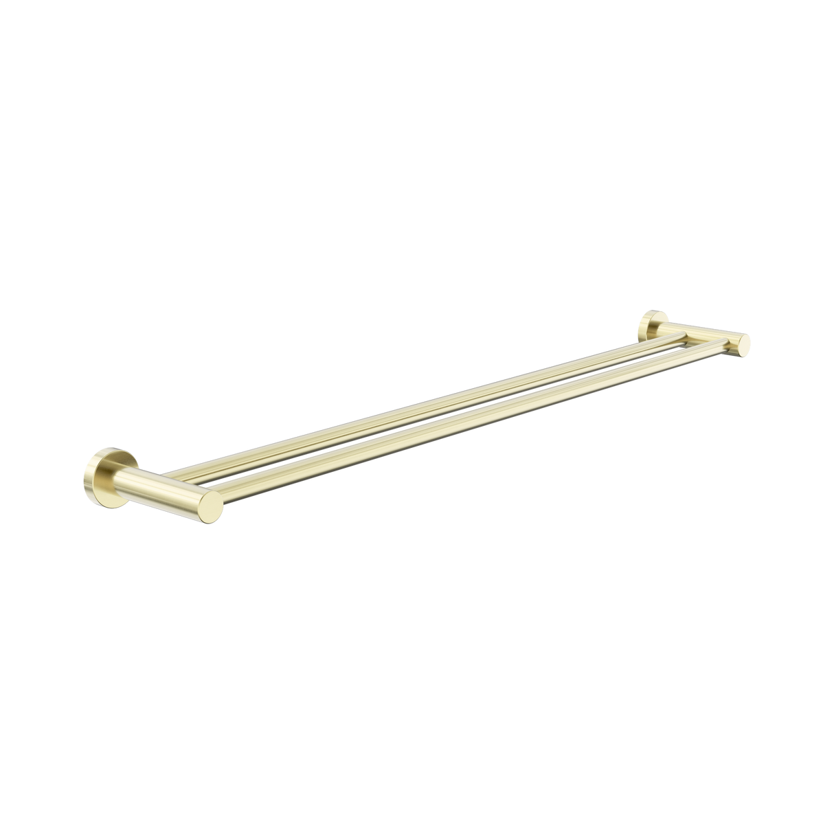 An image of Nero Tapware Dolce II Double Towel Rail 800mm Brushed Gold