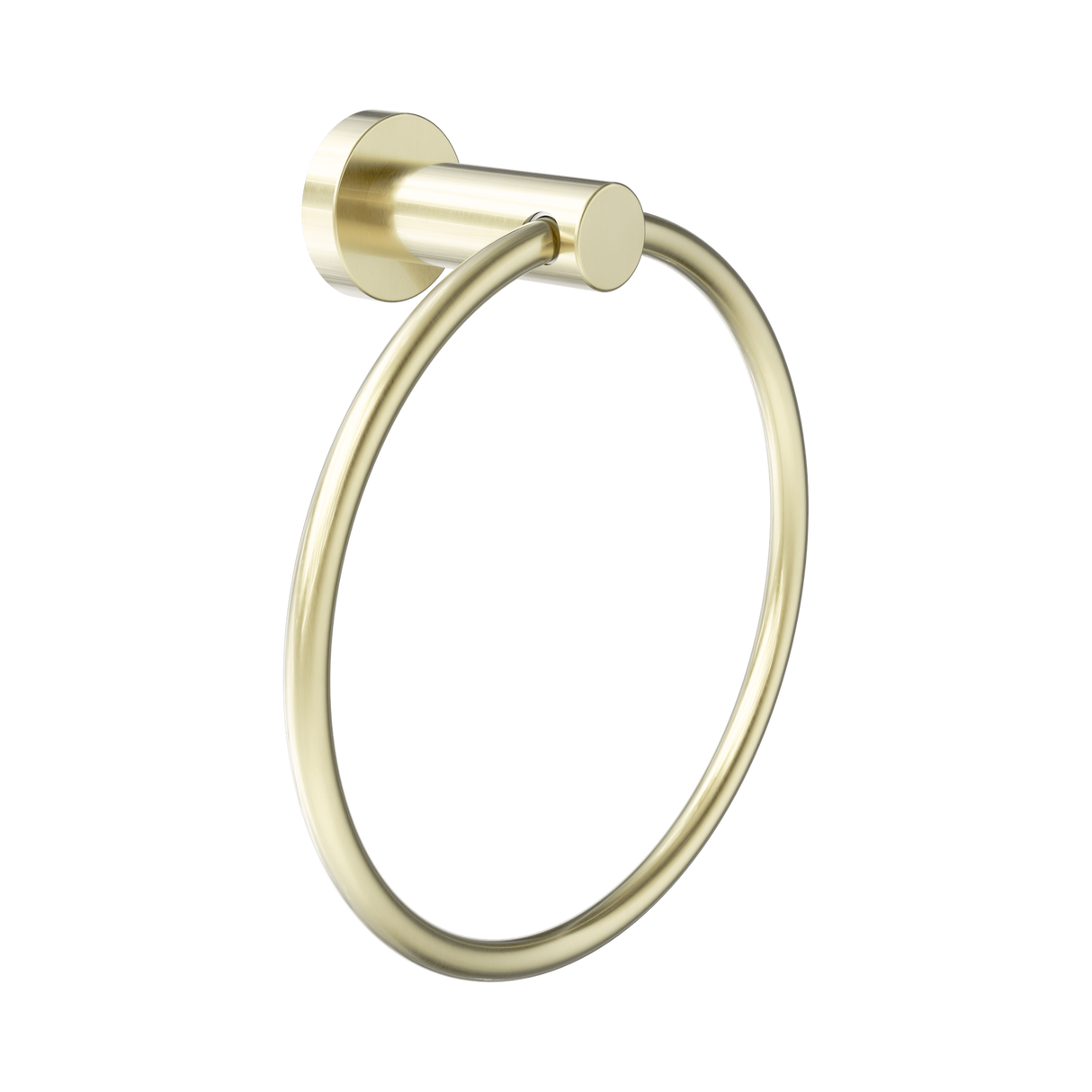 An image of Nero Tapware Dolce II Hand Towel Ring Brushed Gold