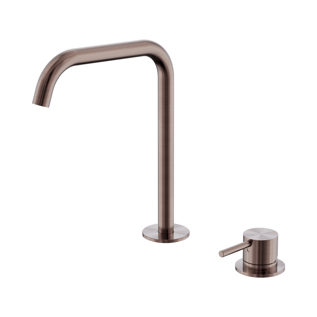 An image of Nero Tapware Mecca Hob Bath/Kitchen Mixer Set Edge Spout Brushed Bronze