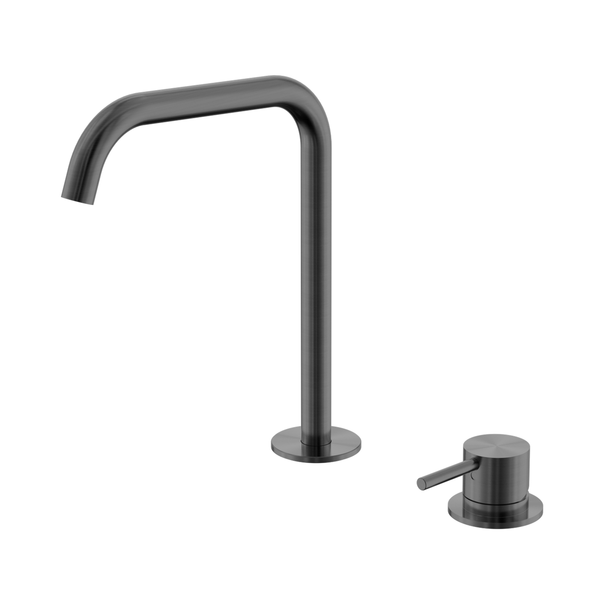 An image of Nero Tapware Mecca Hob Bath/Kitchen Mixer Set Edge Spout Gun Metal