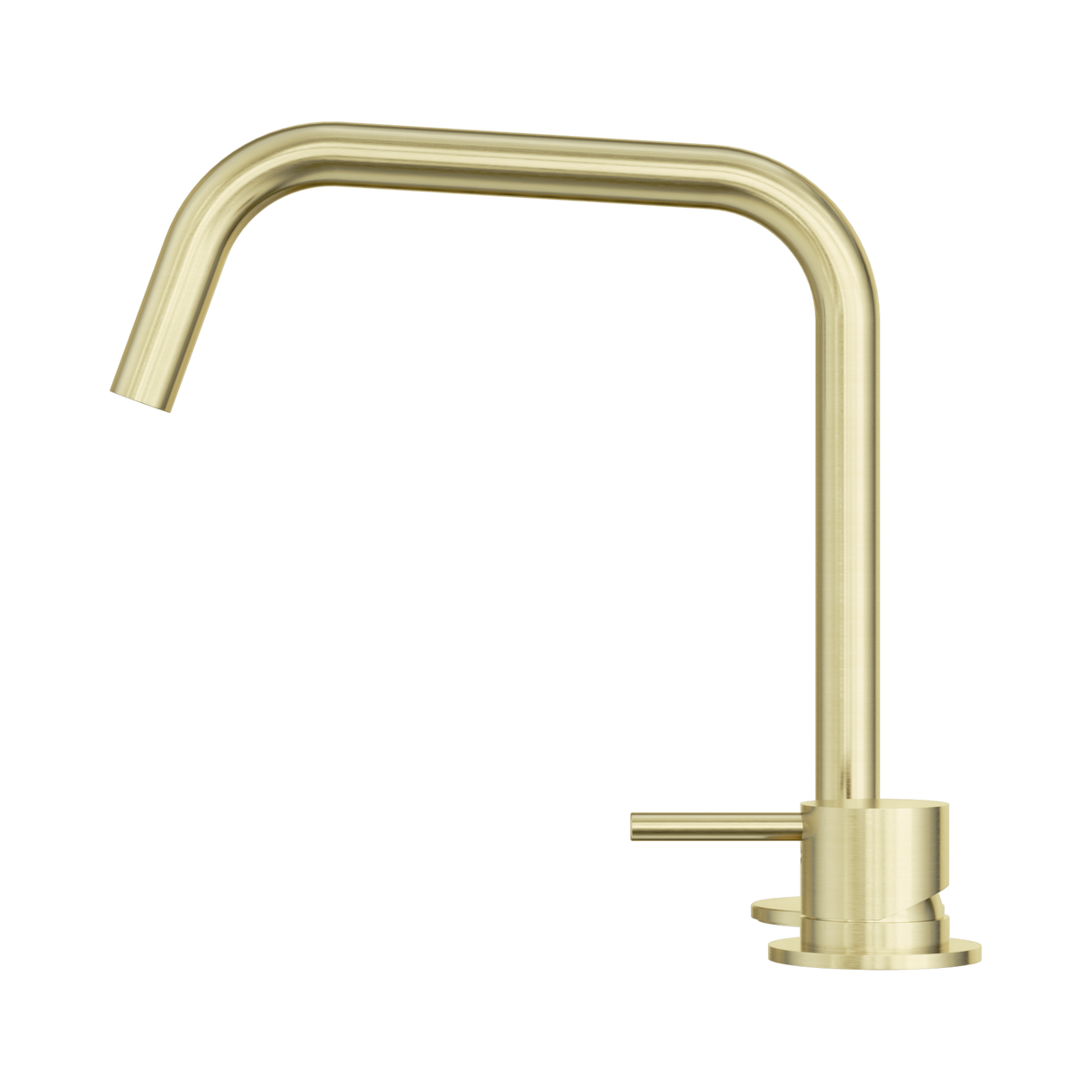 An image of Nero Tapware Mecca Hob Bath/Kitchen Mixer Set Edge Spout II Brushed Gold