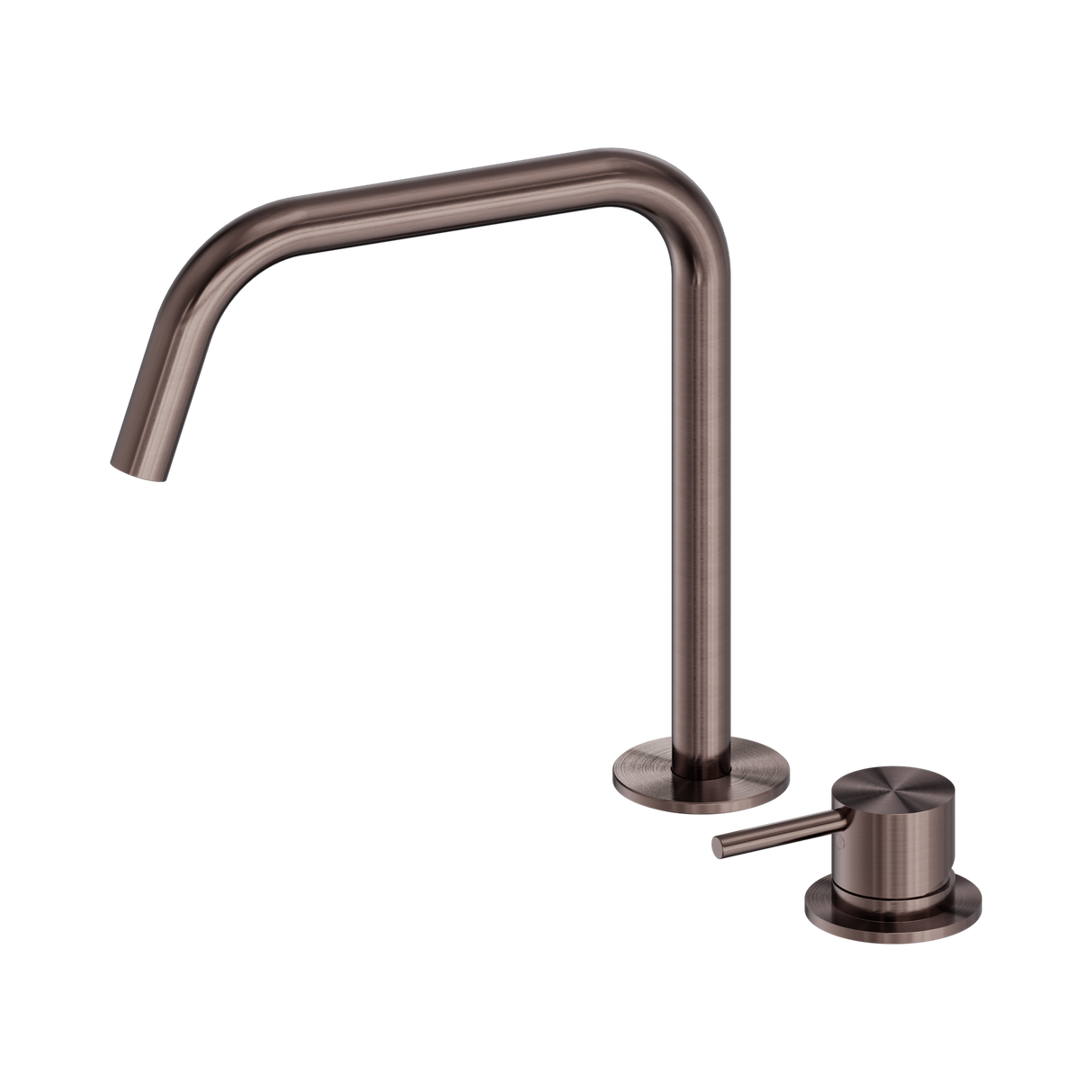 An image of Nero Tapware Mecca Hob Bath/Kitchen Mixer Set Edge Spout II Brushed Bronze