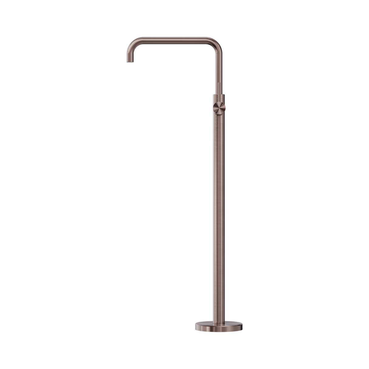 An image of Nero Tapware Mecca Freestanding Bath Mixer Square Shape Brushed Bronze