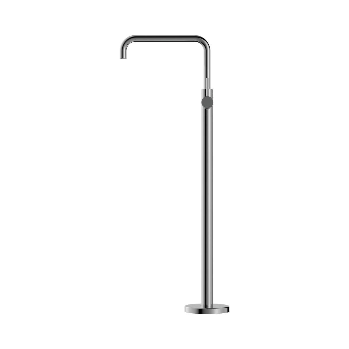 An image of Nero Tapware Mecca Freestanding Bath Mixer Square Shape Chrome