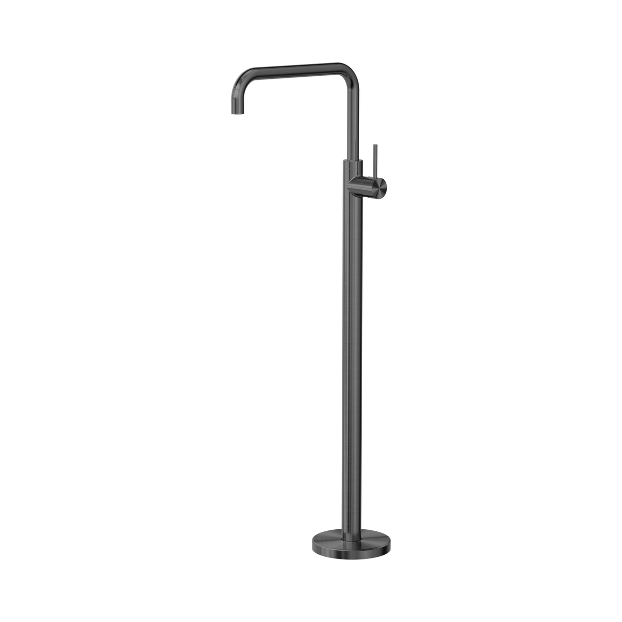 An image of Nero Tapware Mecca Freestanding Bath Mixer Square Shape Gun Metal