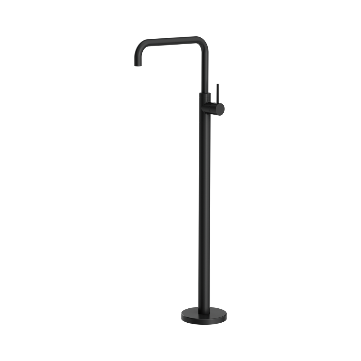 An image of Nero Tapware Mecca Freestanding Bath Mixer Square Shape Matte Black