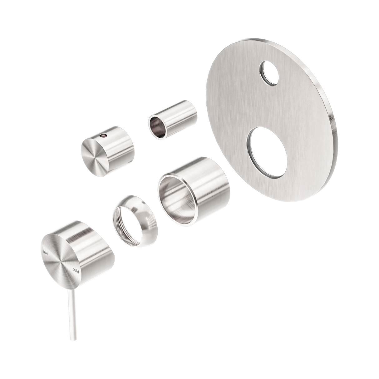 An image of Nero Tapware Mecca Shower Mixer With Diverter Trim Kits Only Brushed Nickel
