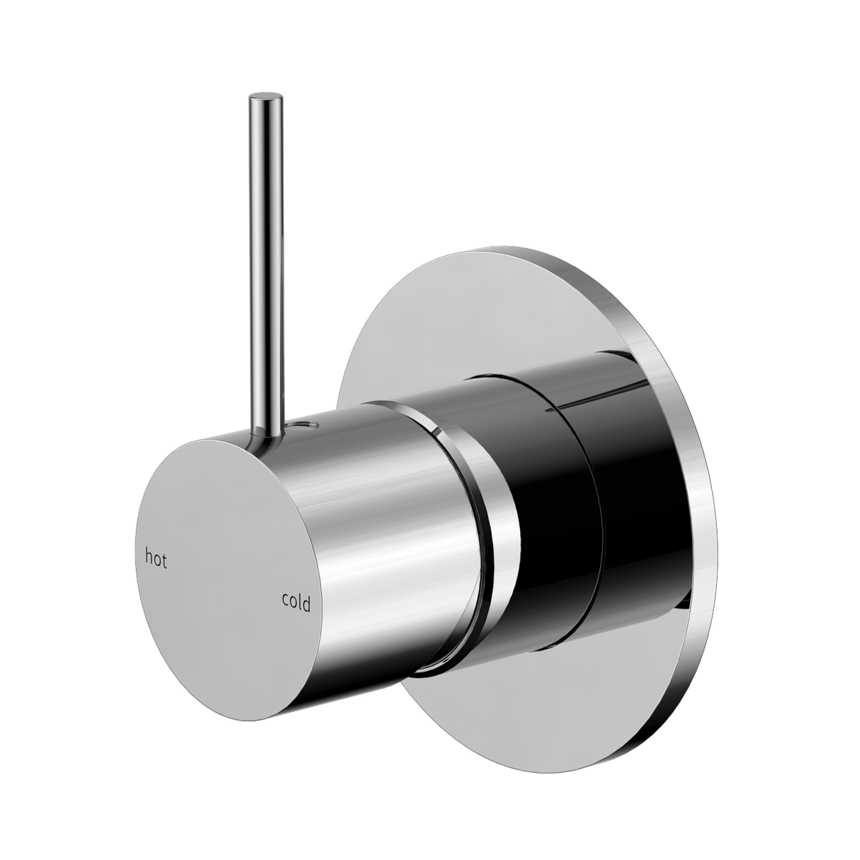 An image of Nero Tapware Mecca Shower Mixer Handle Up 80mm Plate Chrome