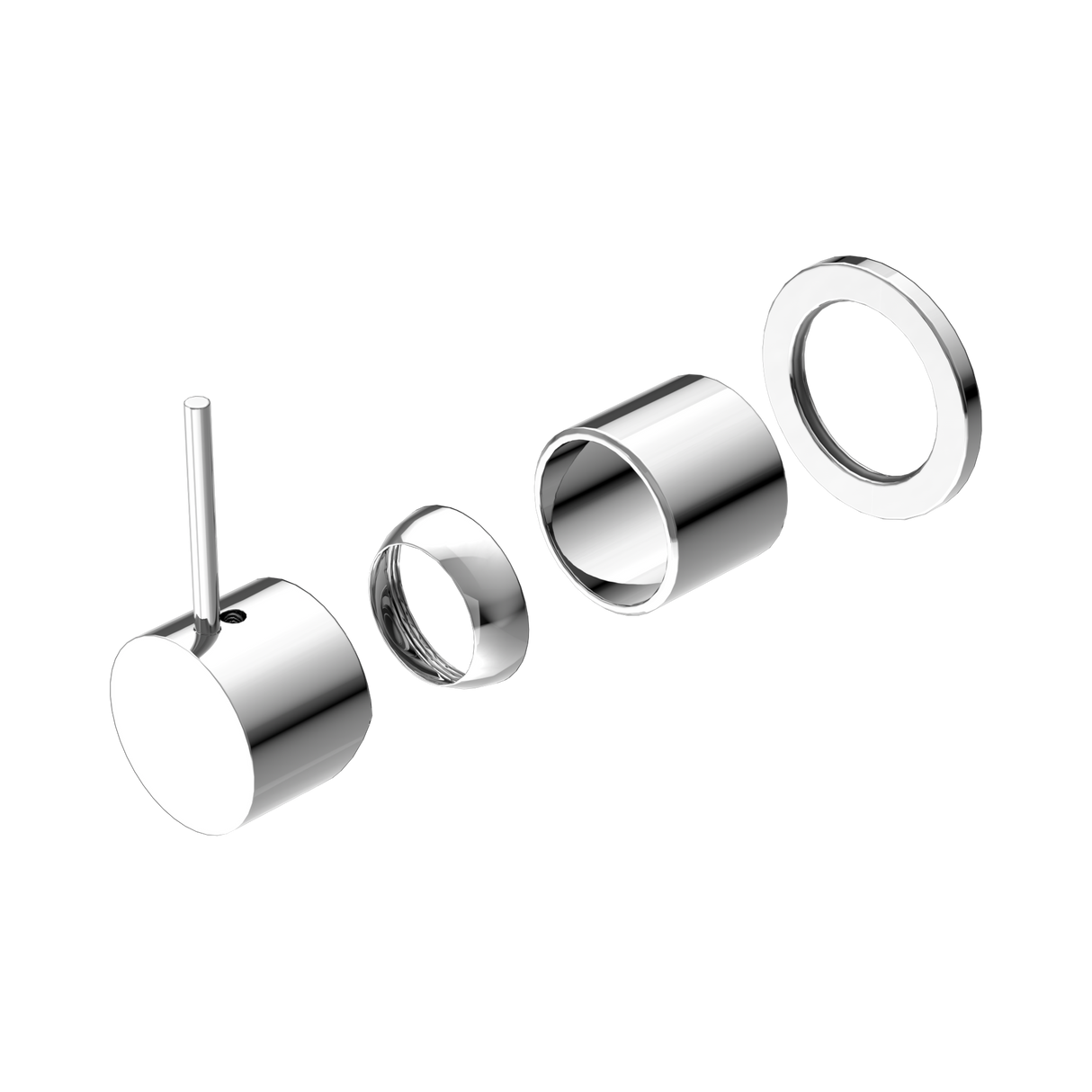 An image of Nero Tapware Mecca Shower Mixer 60mm Handle Up Plate Trim Kits Only Chrome
