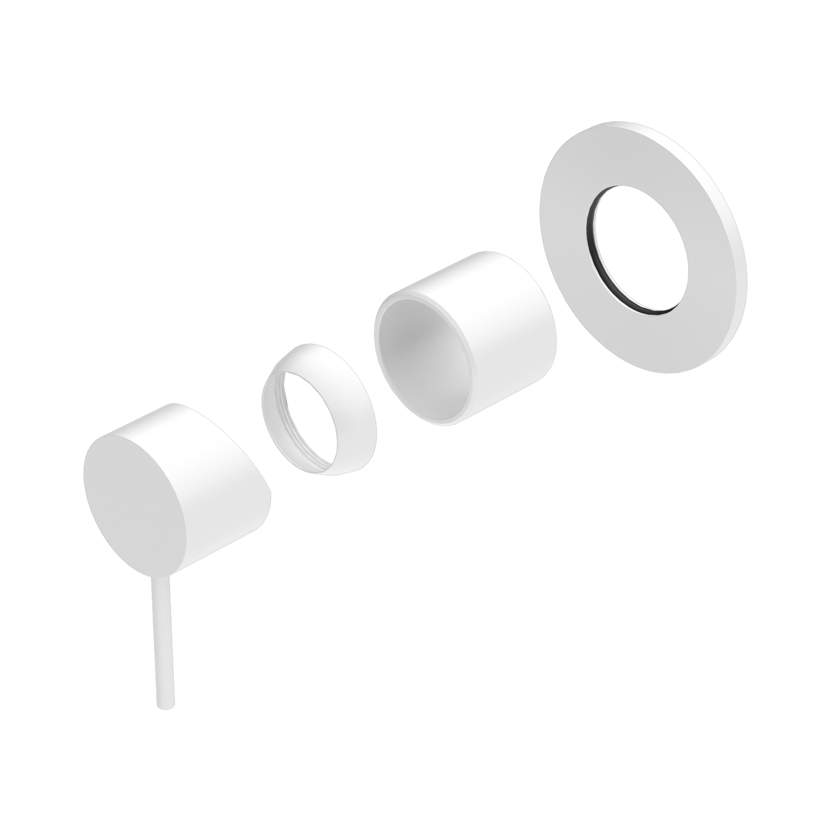 An image of Nero Tapware Mecca Shower Mixer 80mm Plate Trim Kits Only Matte White
