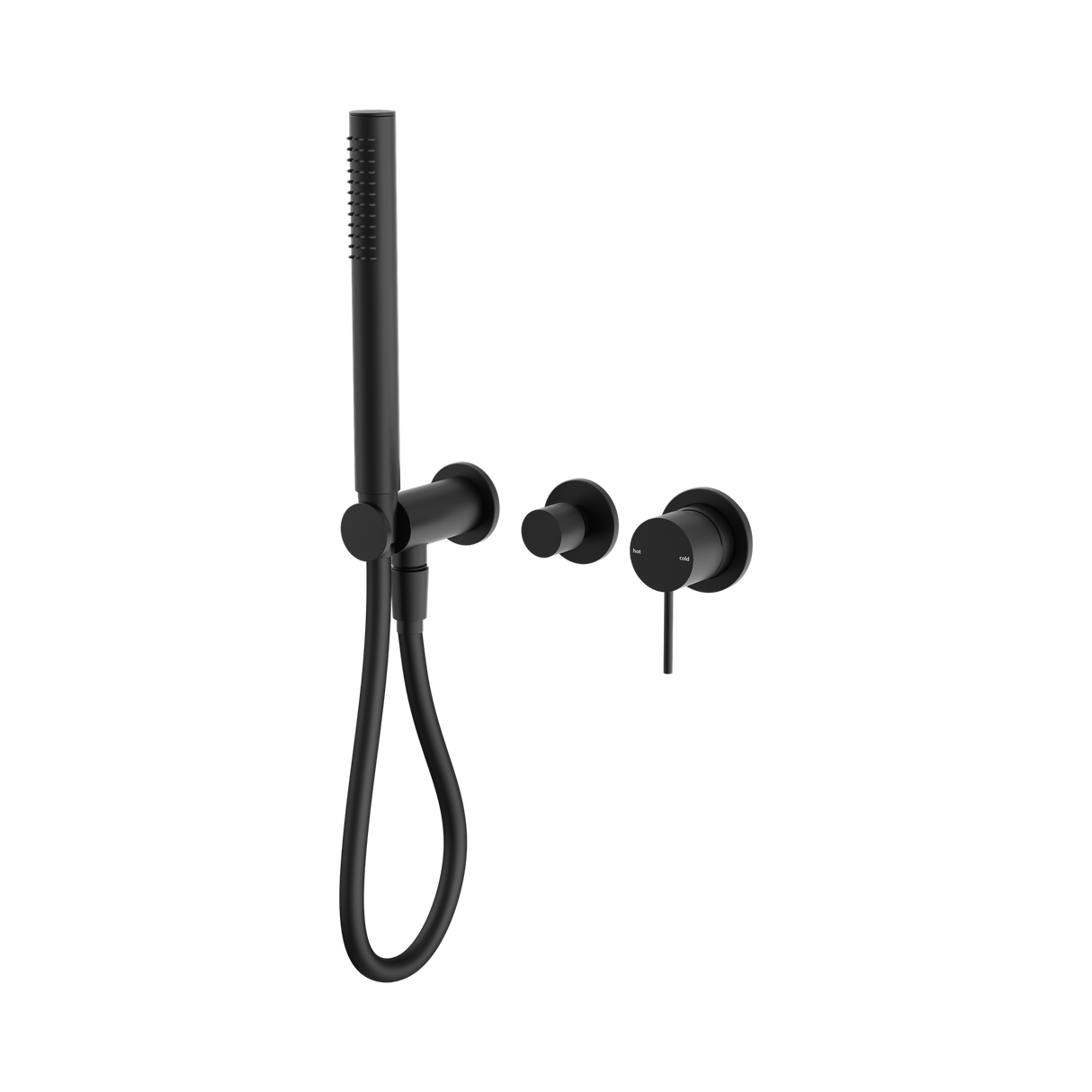 An image of Nero Tapware Mecca Shower Mixer Diverter System Separate Back Plate Matte Black