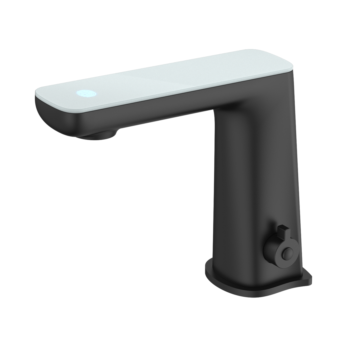 An image of Nero Tapware Claudia Sensor Mixer With White Top Display Matte Black