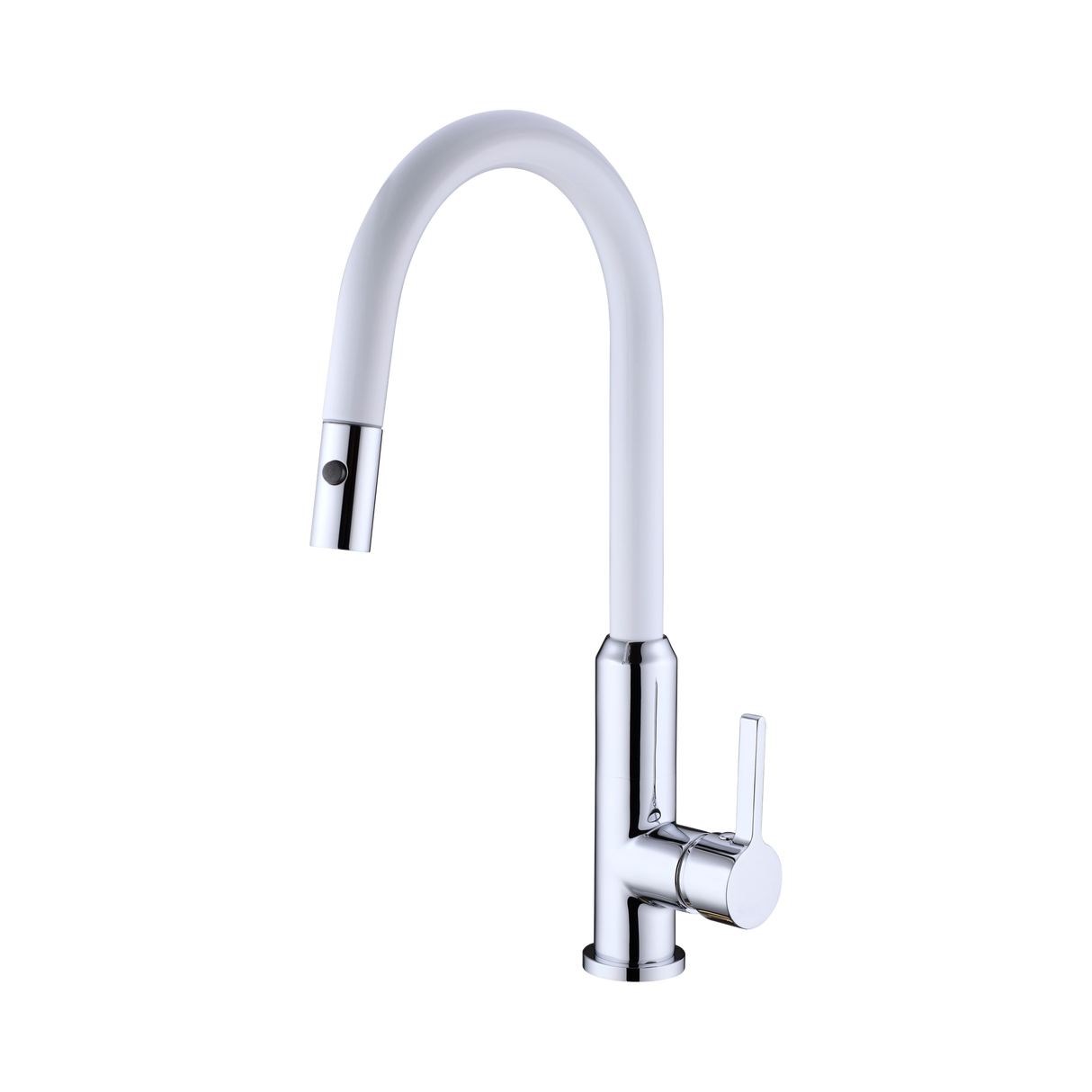 An image of Nero Tapware Pearl Pull Out Sink Mixer With Vegie Spray Function Chrome White