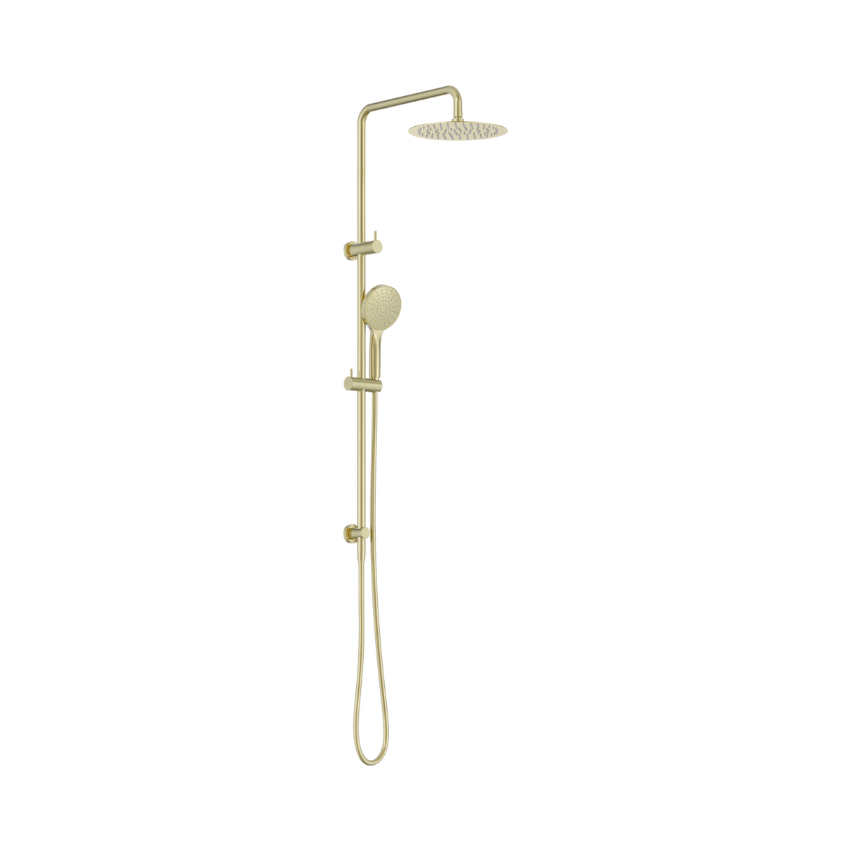 An image of Nero Tapware Dolce II Twin Shower Brushed Gold