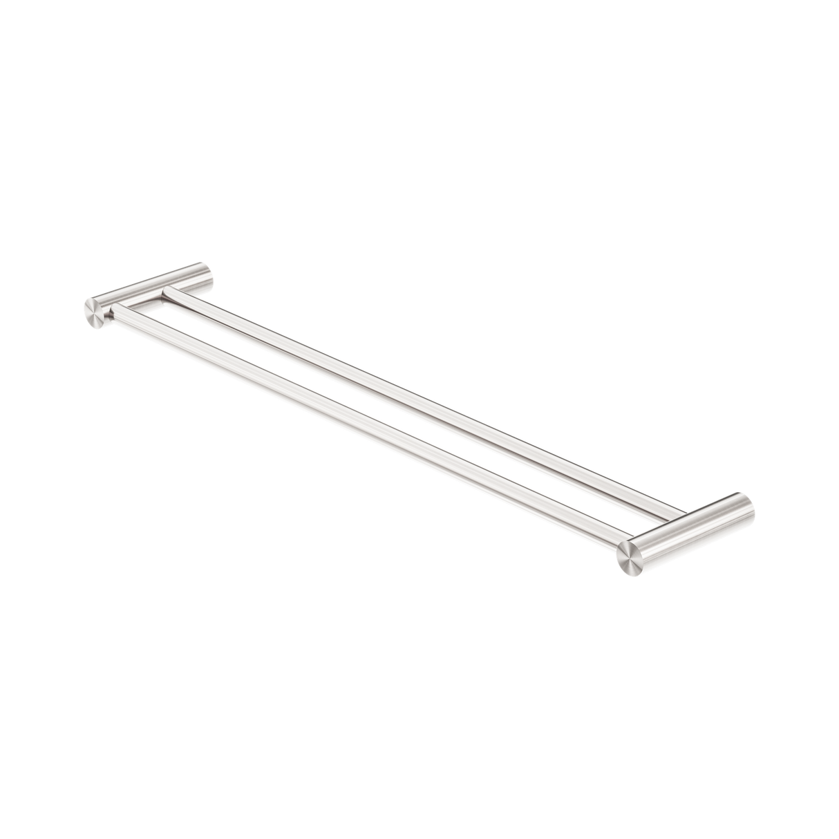 An image of Nero Tapware New Mecca Double Towel Rail 600mm Brushed Nickel