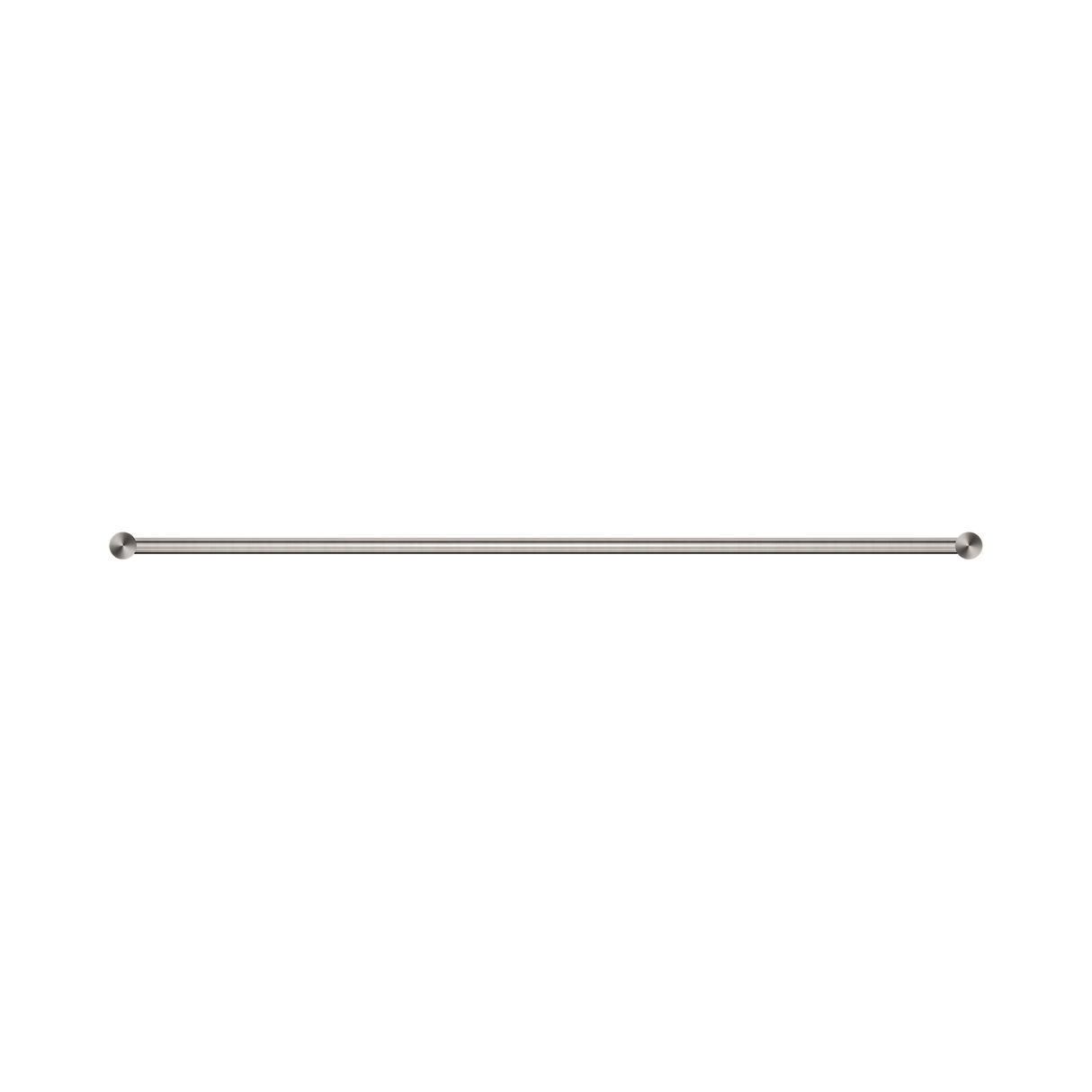 An image of Nero Tapware New Mecca Single Towel Rail 800mm Brushed Nickel
