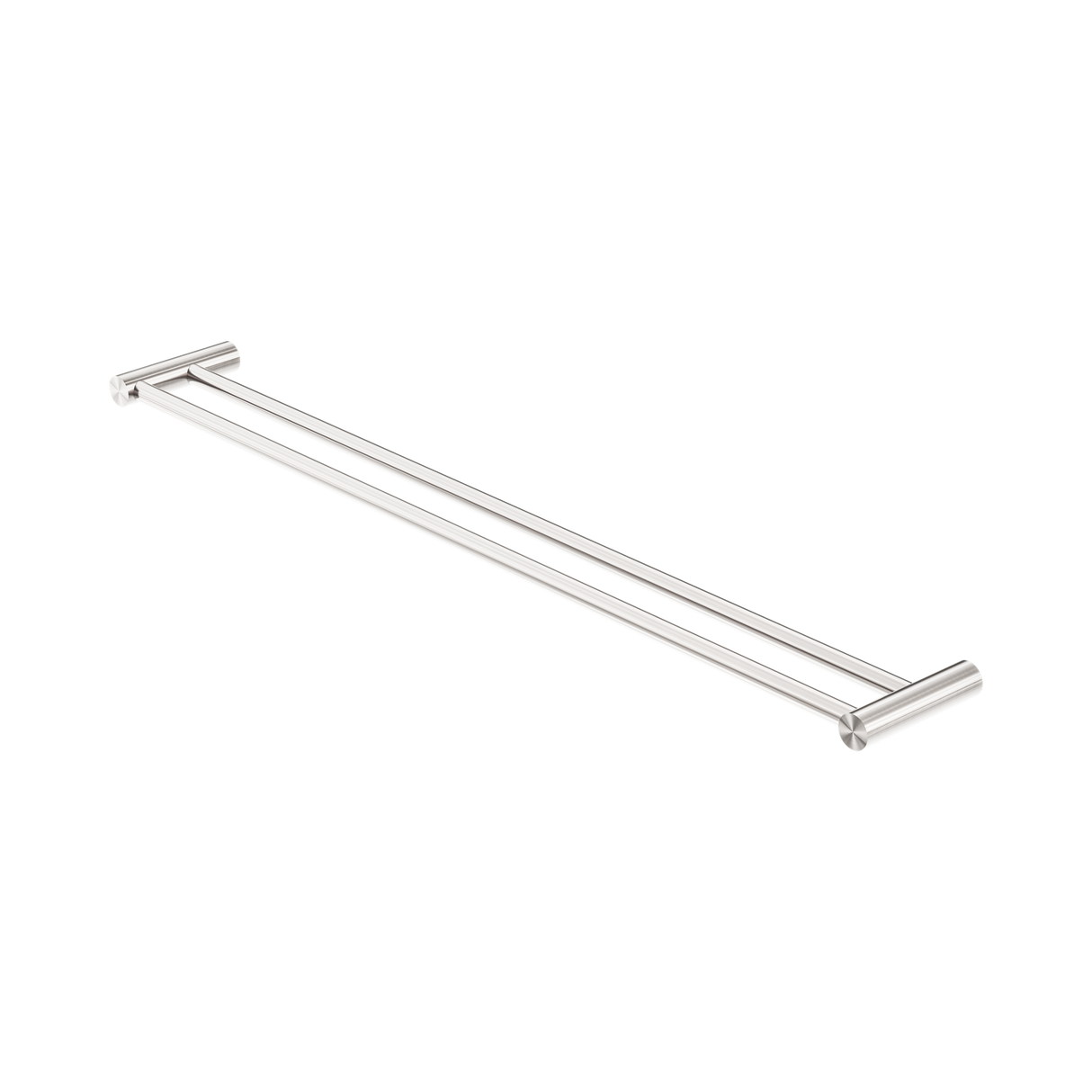 An image of Nero Tapware New Mecca Double Towel Rail 800mm Brushed Nickel