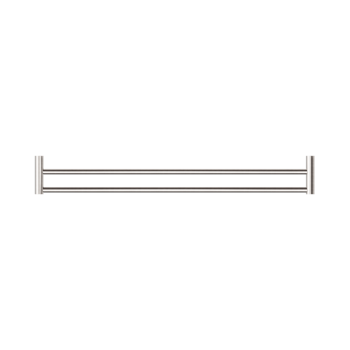 An image of Nero Tapware New Mecca Double Towel Rail 800mm Brushed Nickel