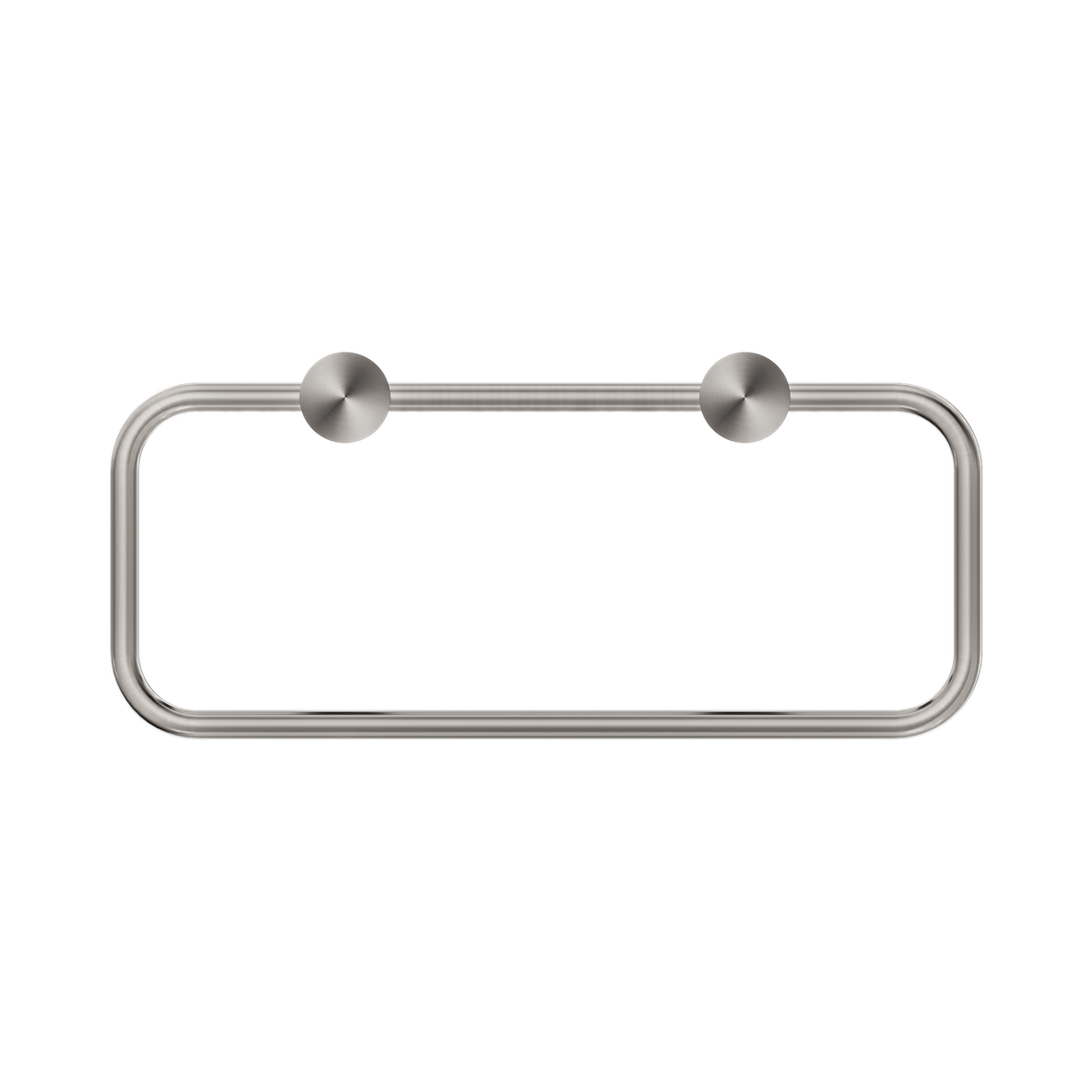 An image of Nero Tapware New Mecca Towel Ring Brushed Nickel