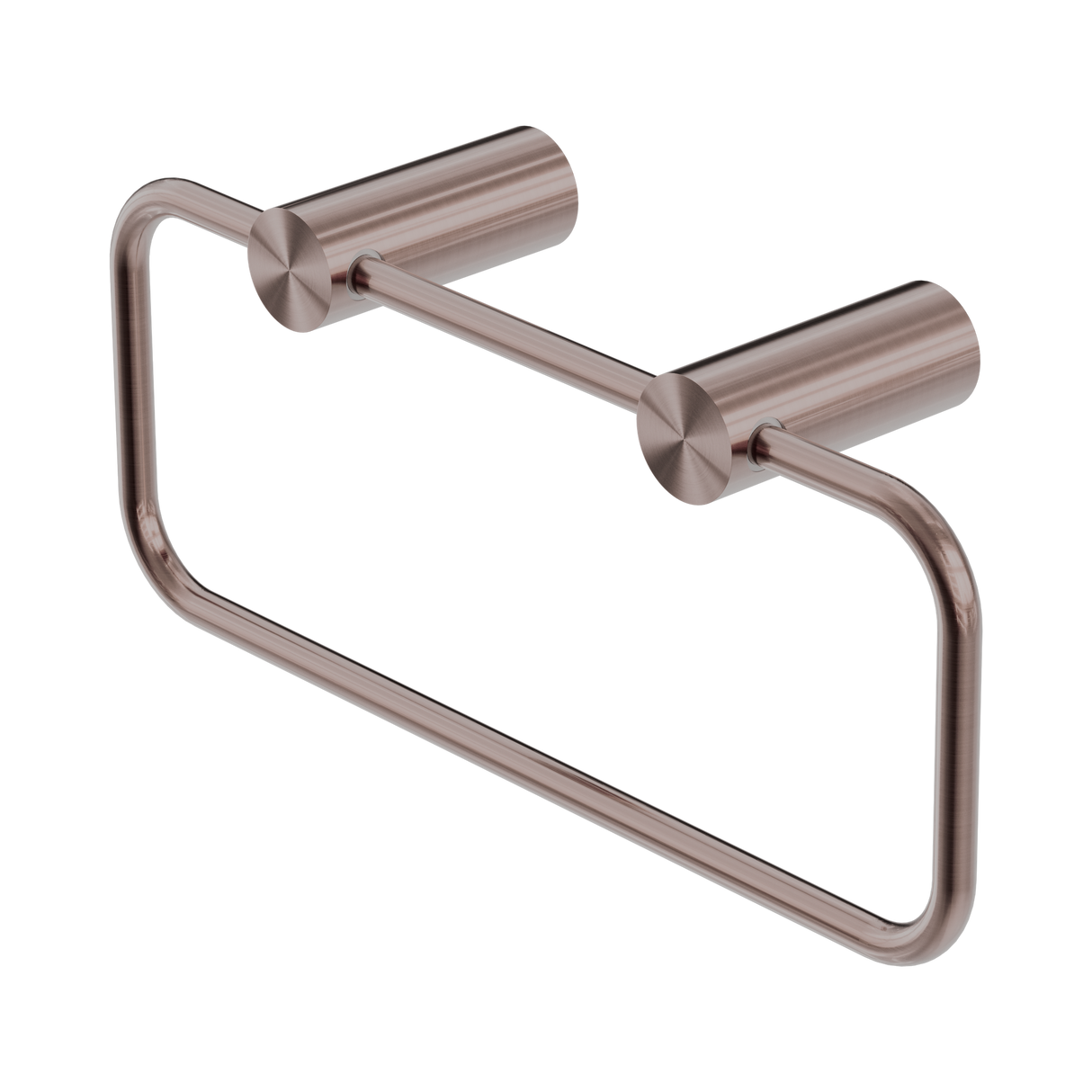 An image of Nero Tapware New Mecca Towel Ring Brushed Bronze