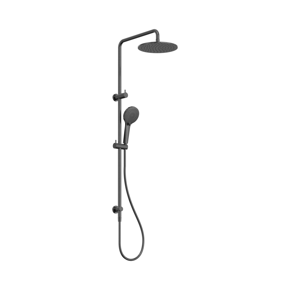 An image of Nero Tapware Round Twin Shower Gun Metal