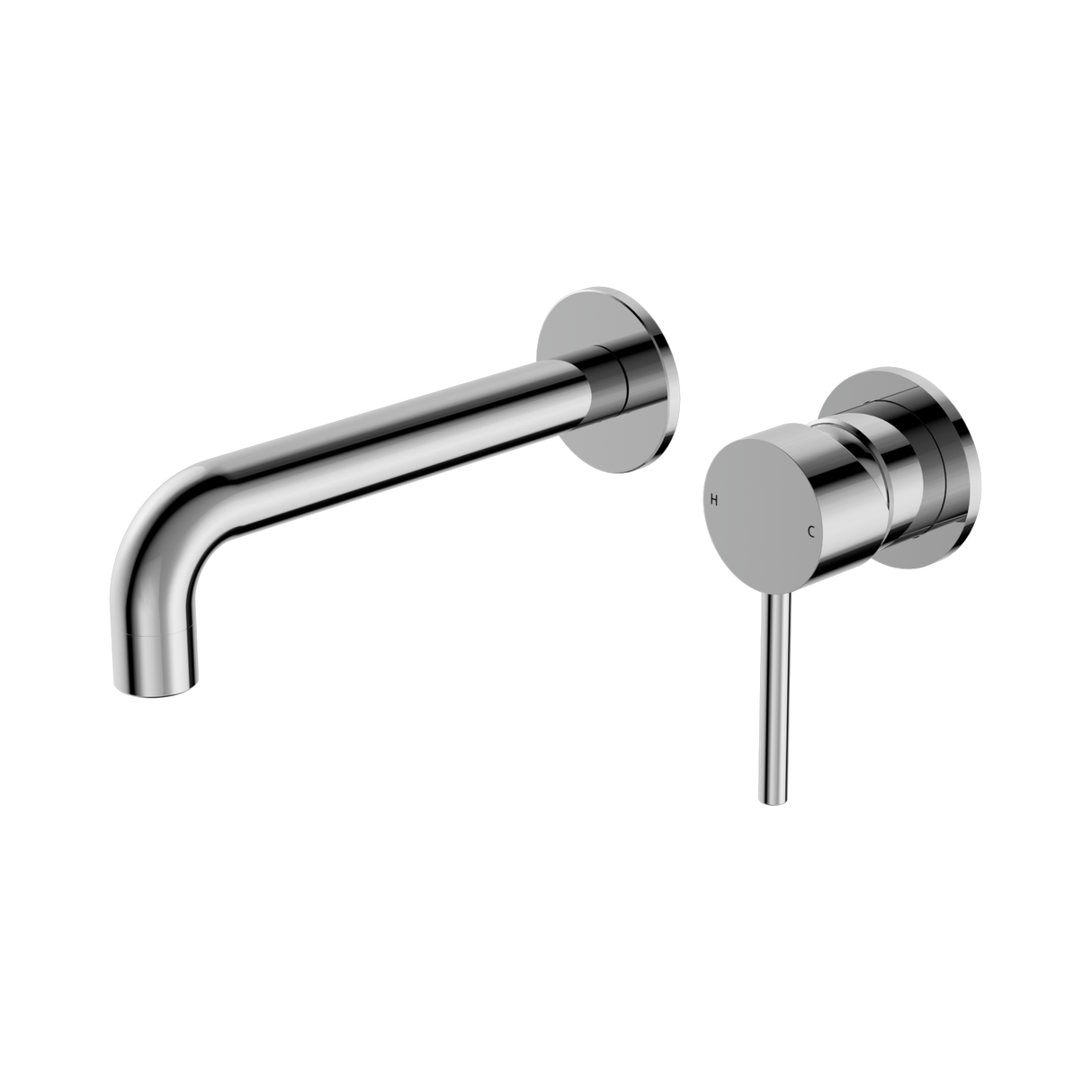 An image of Nero Tapware Dolce Wall Basin/Bath Mixer Separate Back Plate Chrome