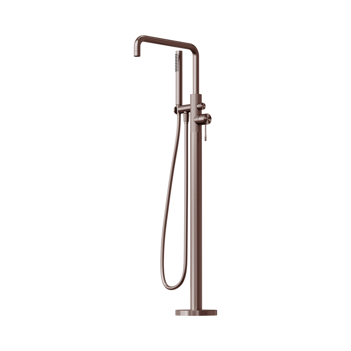 An image of Nero Tapware Opal Freestanding Bath Mixer With Hand Shower Brushed Bronze