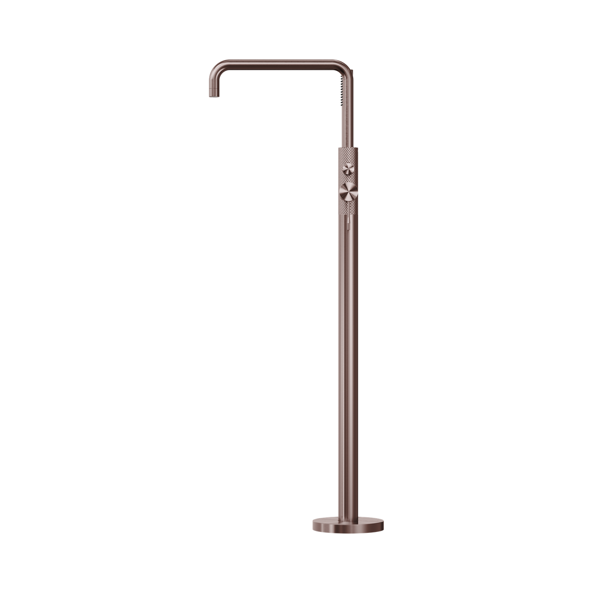 An image of Nero Tapware Opal Freestanding Bath Mixer With Hand Shower Brushed Bronze
