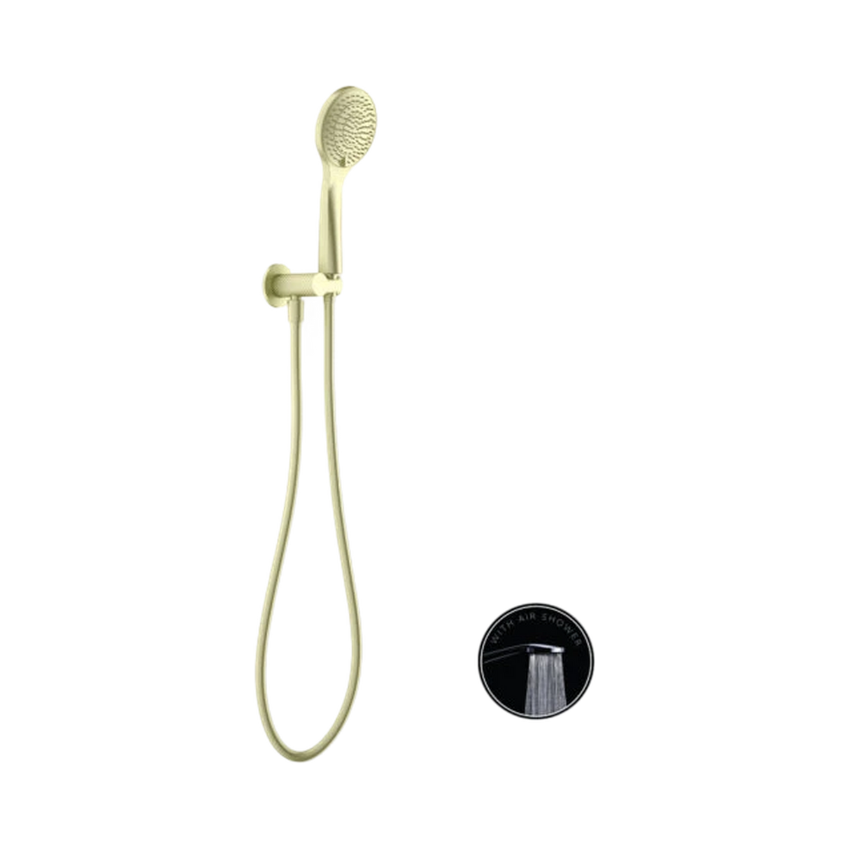 An image of Nero Tapware Opal Shower On Bracket With Air Shower Brushed Gold