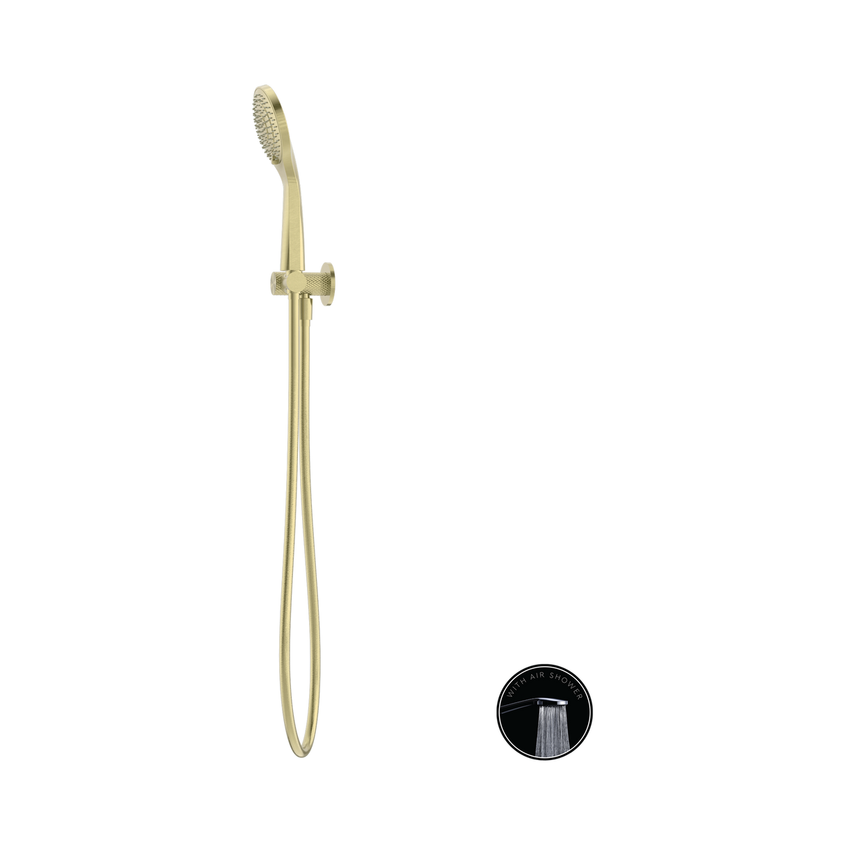 An image of Nero Tapware Opal Shower On Bracket With Air Shower Brushed Gold