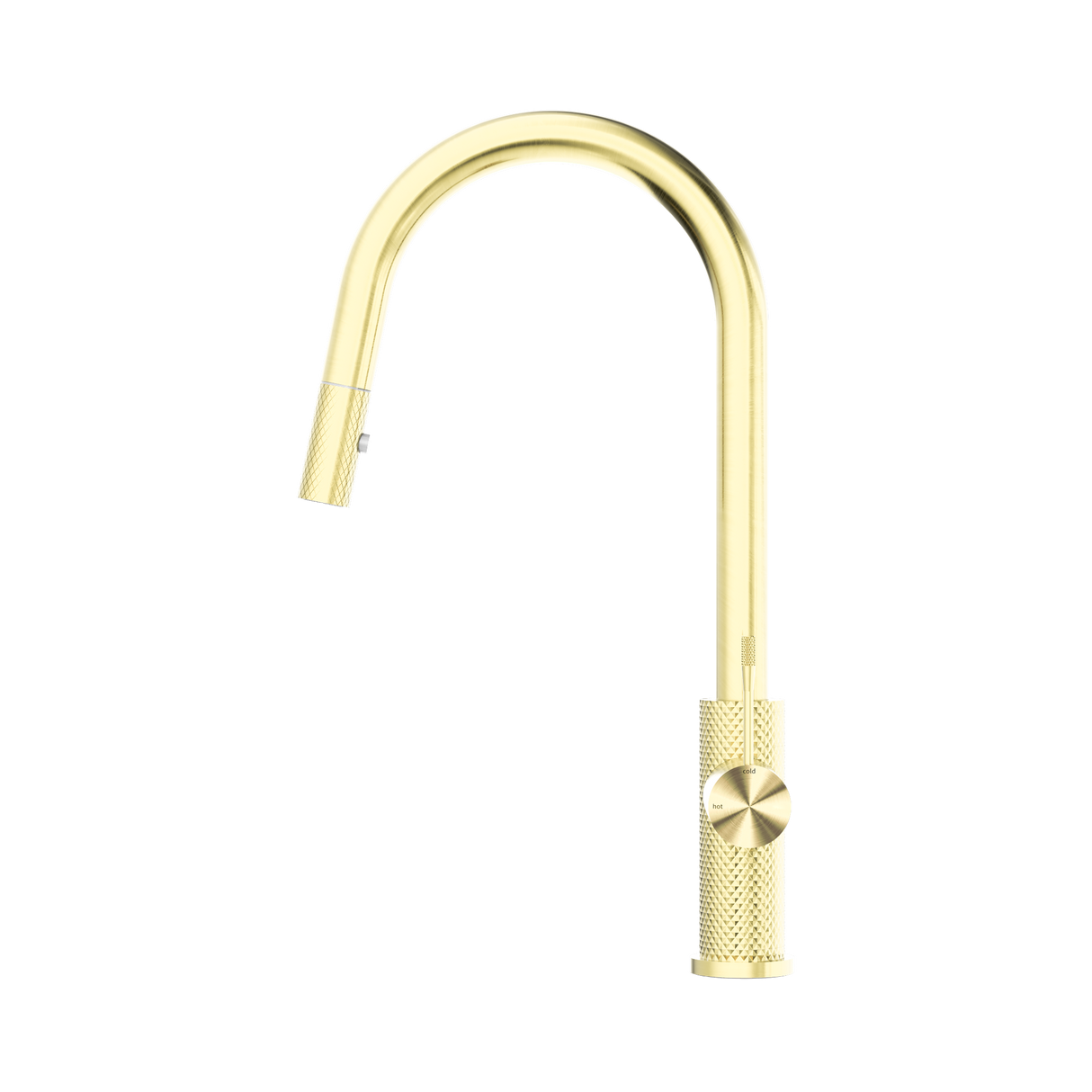 An image of Nero Tapware Opal Pull Out Sink Mixer With Vegie Spray Function Brushed Gold