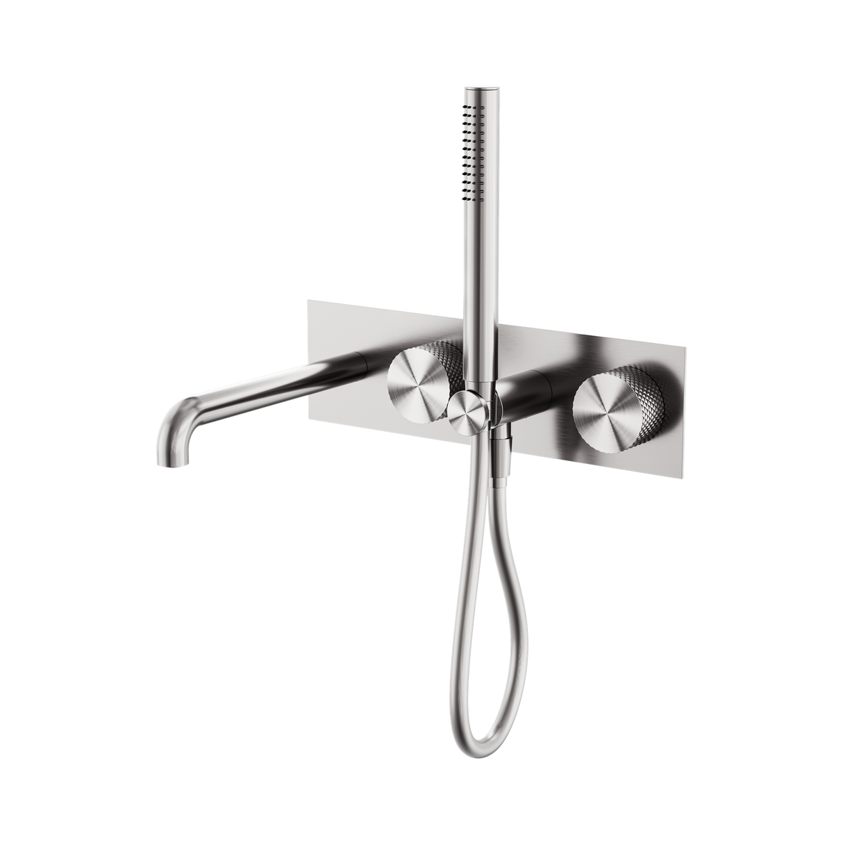 An image of Nero Tapware Opal Progressive Shower System With Spout 230mm Brushed Nickel