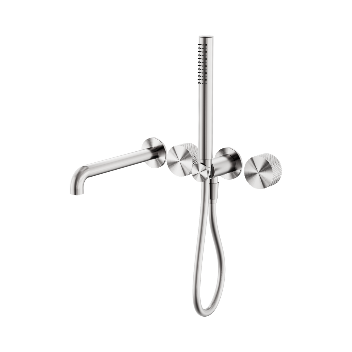 An image of Nero Tapware Opal Progressive Shower System Separate Plate With Spout 230mm Brushed Nickel