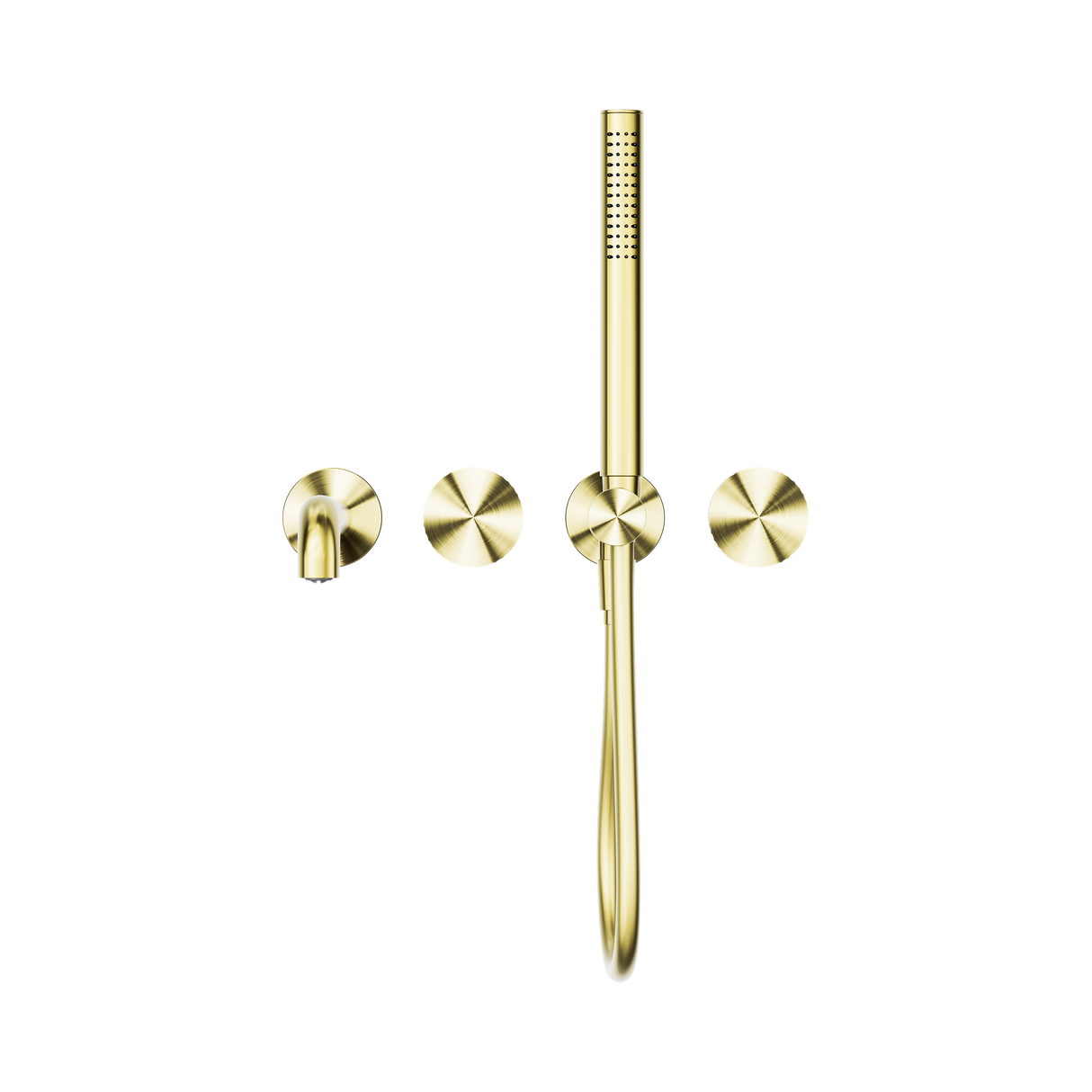 An image of Nero Tapware Opal Progressive Shower System Separate Plate With Spout 250mm Brushed Gold