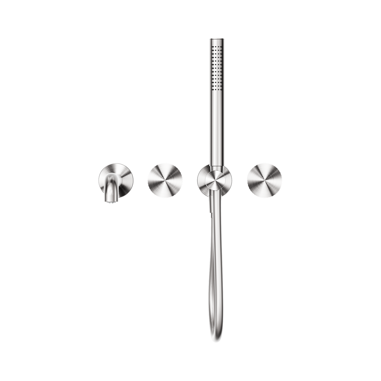 An image of Nero Tapware Opal Progressive Shower System Separate Plate With Spout 250mm Brushed Nickel