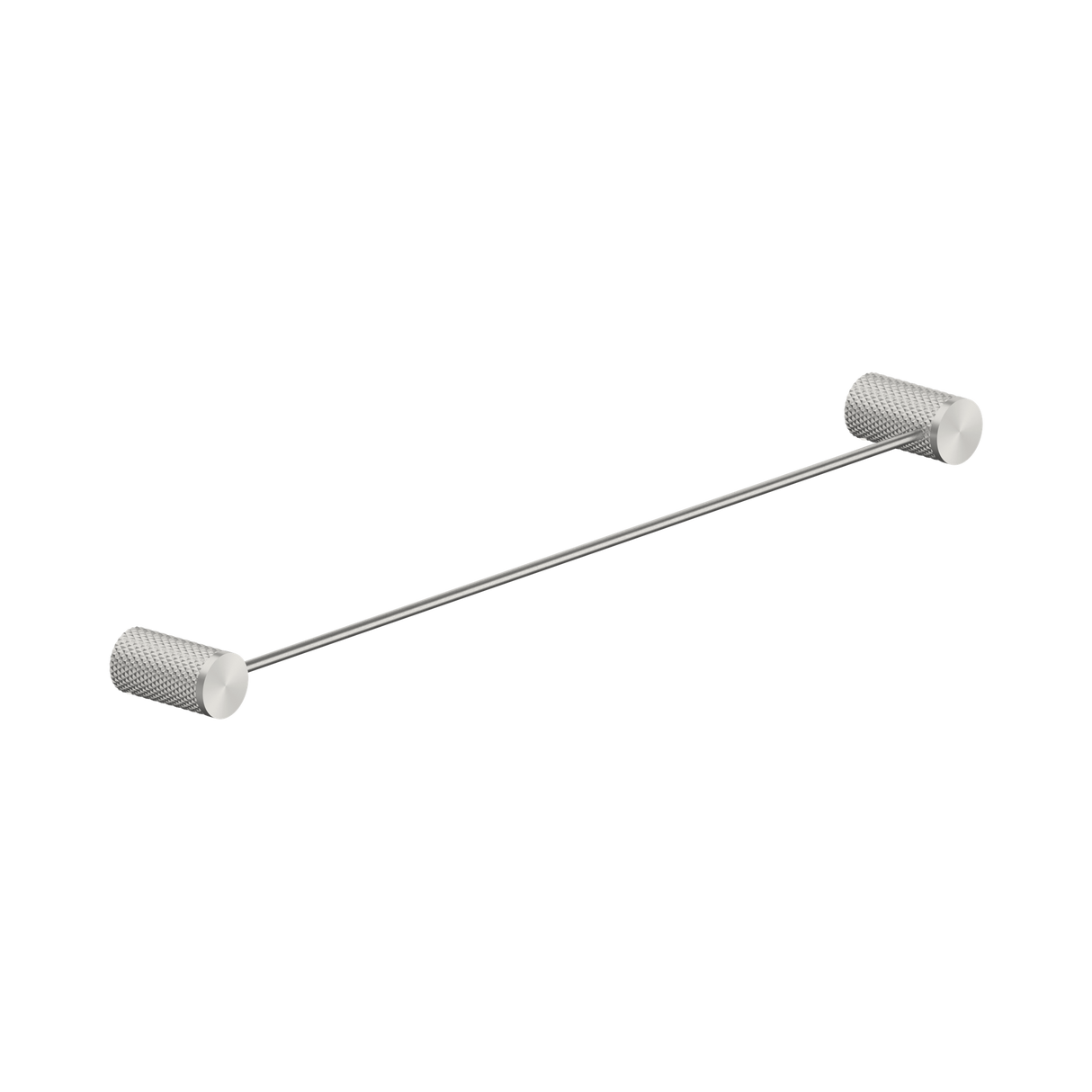 An image of Nero Tapware Opal Single Towel Rail 600mm Brushed Nickel