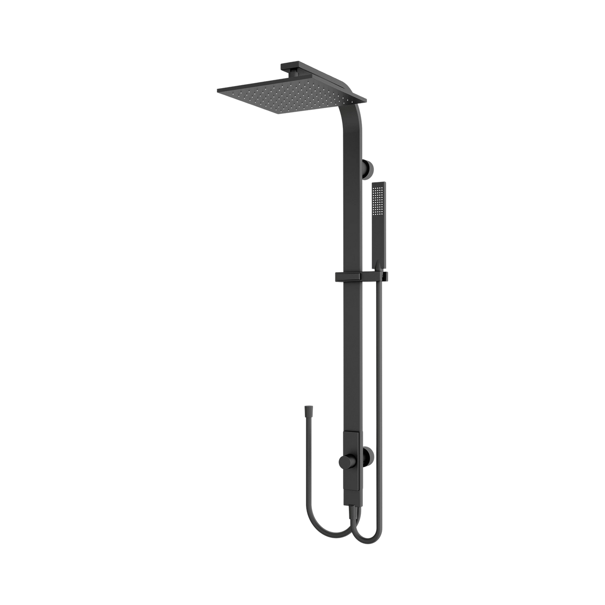 An image of Nero Tapware Astra Rain Square Twin Shower Double Hose Matte Black