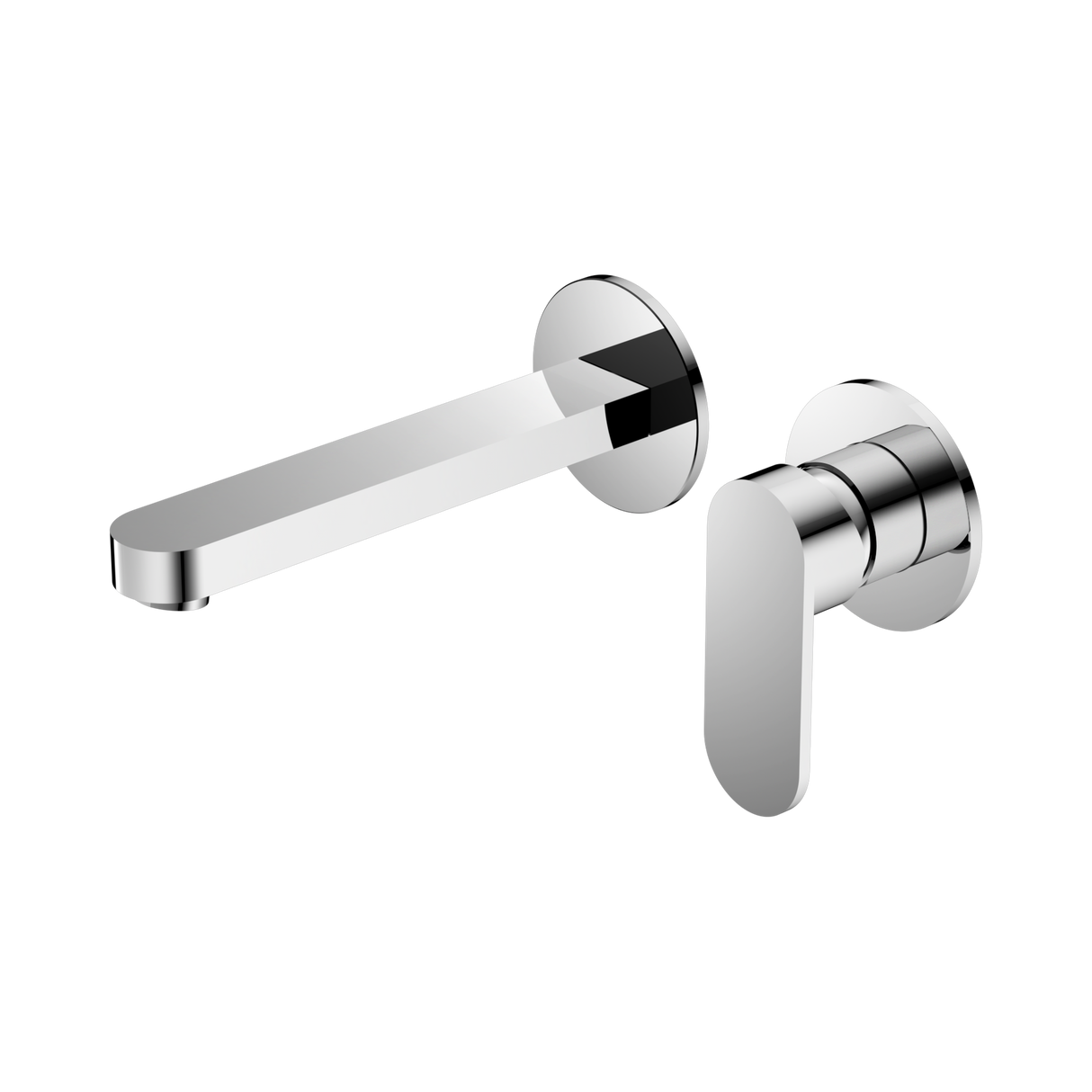 An image of Nero Tapware Ecco Wall Basin/Bath Mixer Separate Back Plate Chrome