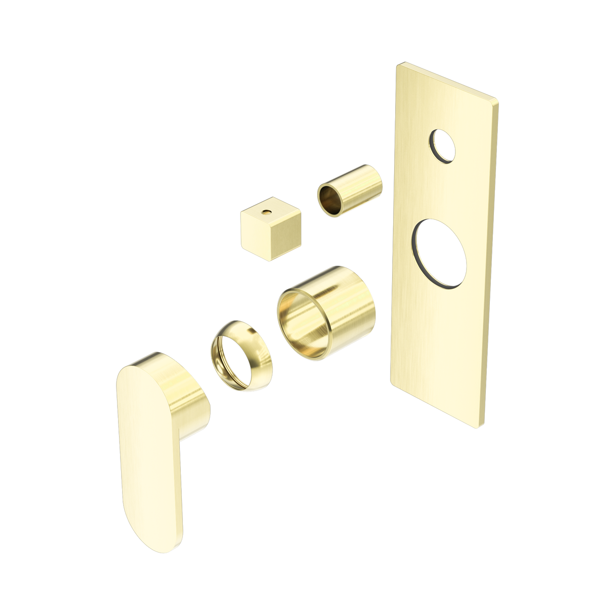 An image of Nero Tapware Ecco Shower Mixer With Diverter Trim Kits Only Brushed Gold
