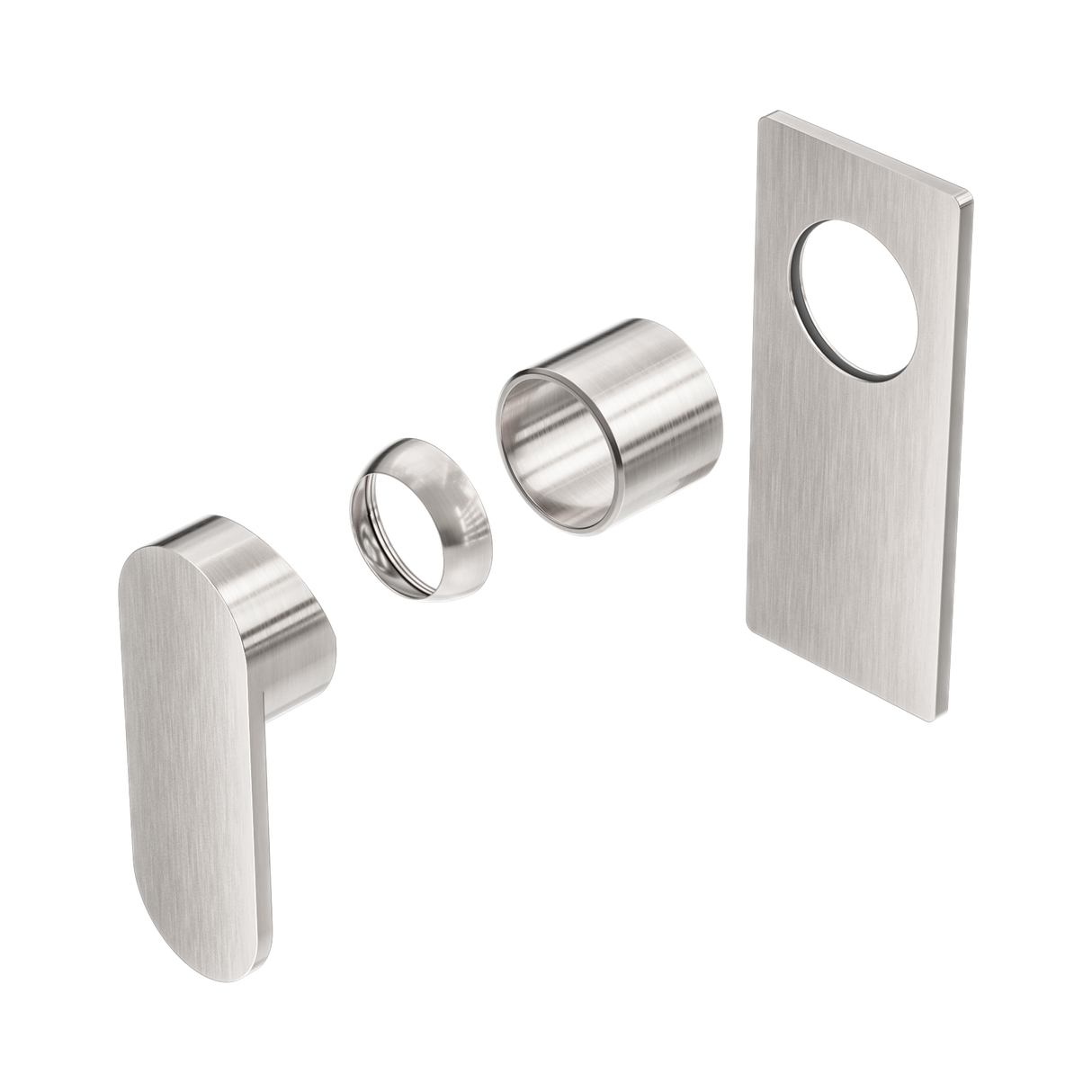 An image of Nero Tapware Ecco Shower Mixer Trim Kits Only Brushed Nickel