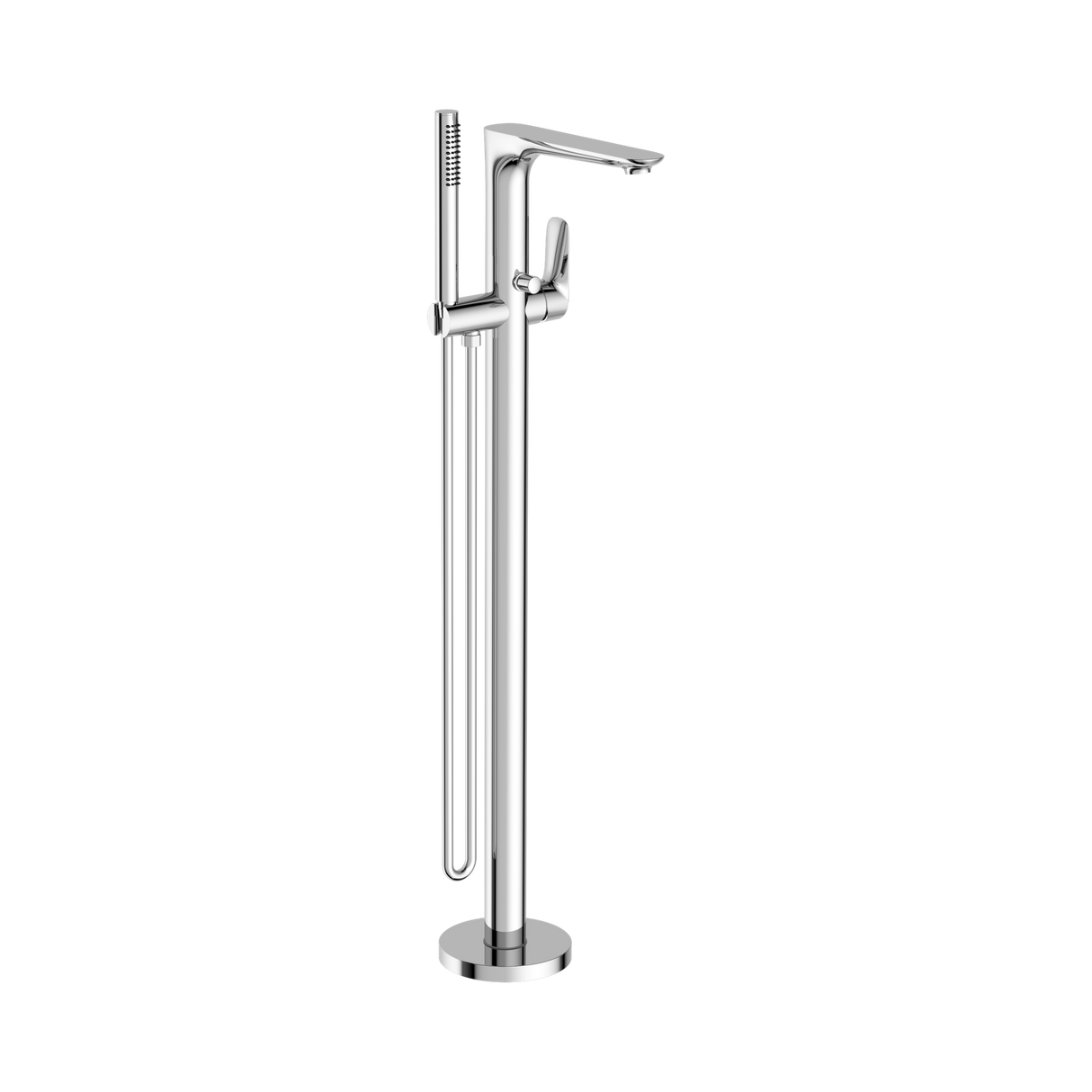 An image of Nero Tapware Bianca Freestanding Bath Mixer With Hand Shower Chrome