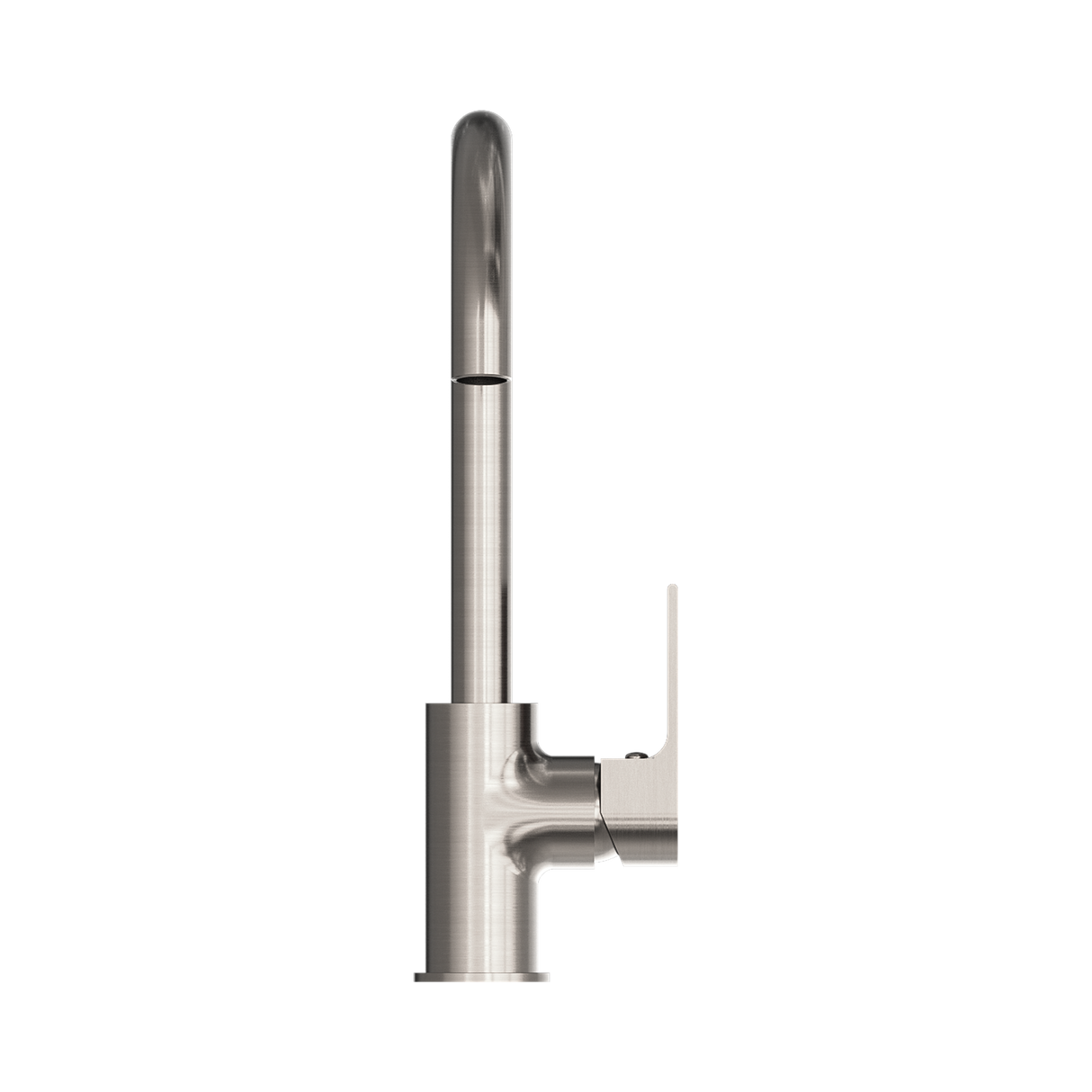 An image of Nero Tapware Bianca Kitchen Mixer Gooseneck Spout Brushed Nickel