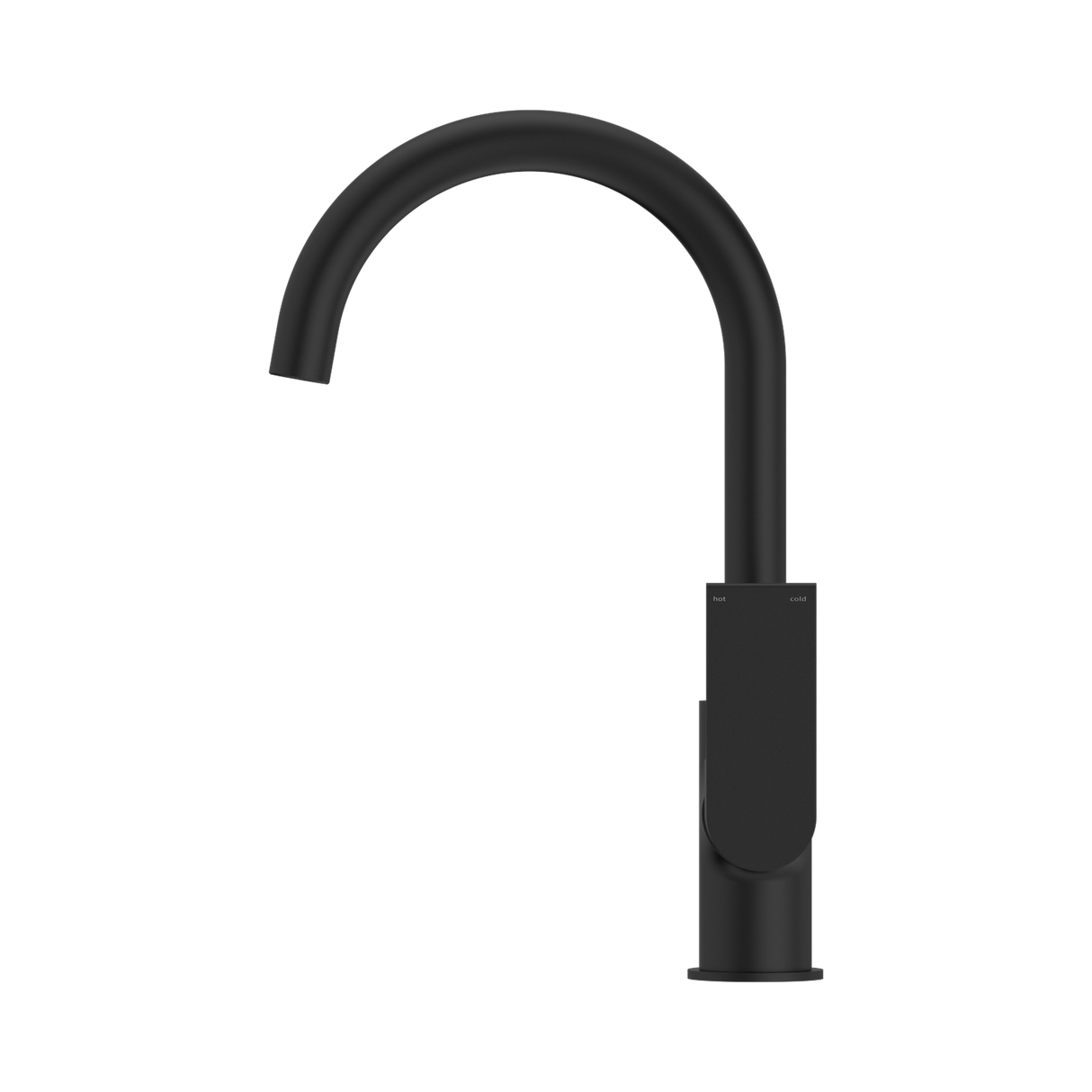 An image of Nero Tapware Bianca Kitchen Mixer Gooseneck Spout Matte Black