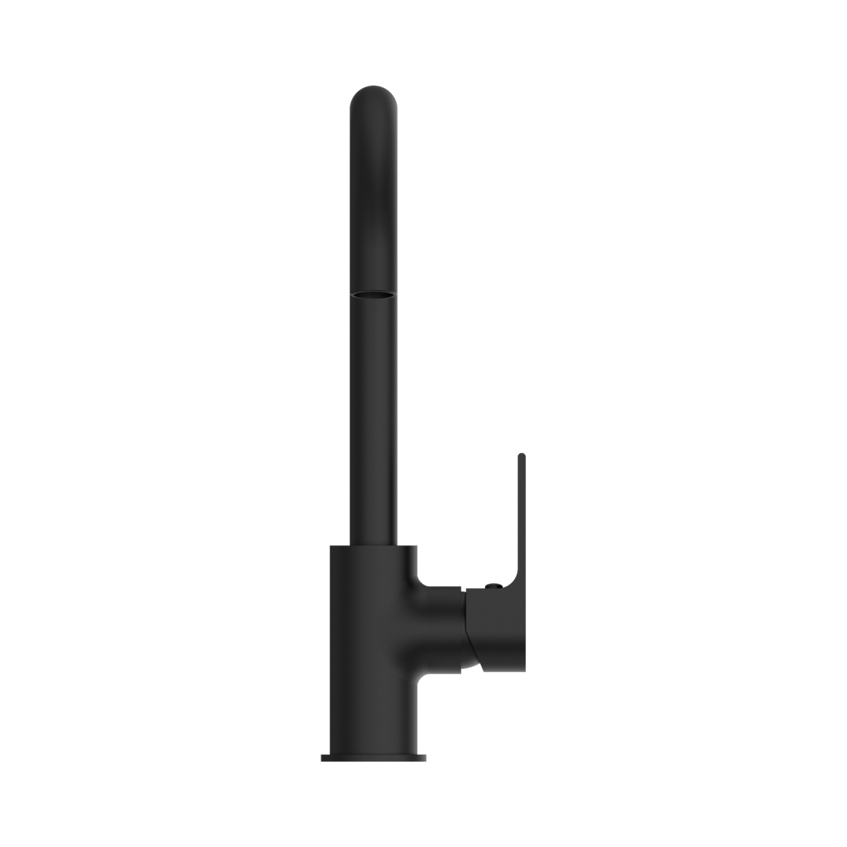 An image of Nero Tapware Bianca Kitchen Mixer Gooseneck Spout Matte Black