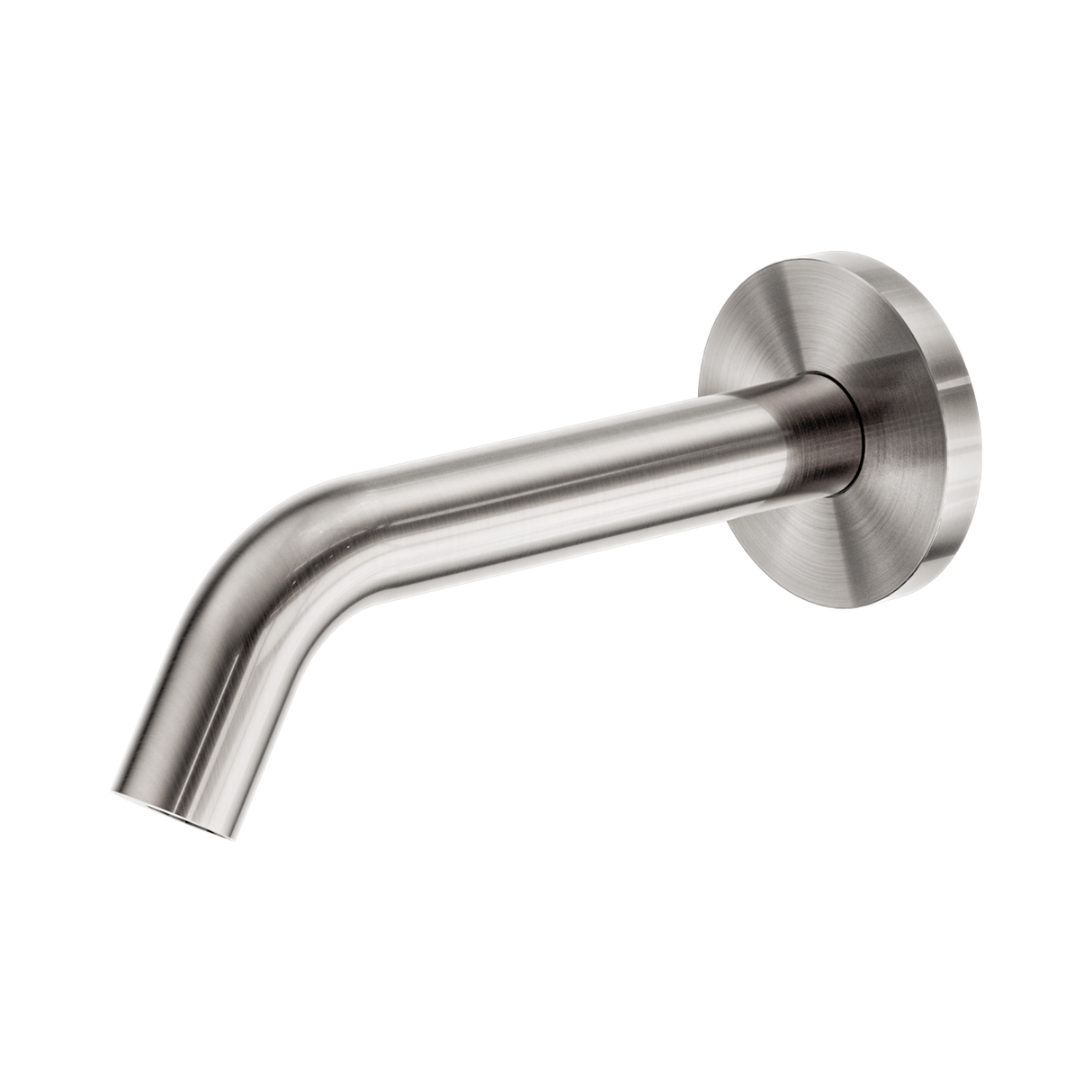 An image of Nero Tapware Mecca Wall-Mounted Sensor Tap with 80mm Wall Plate Brushed Nickel